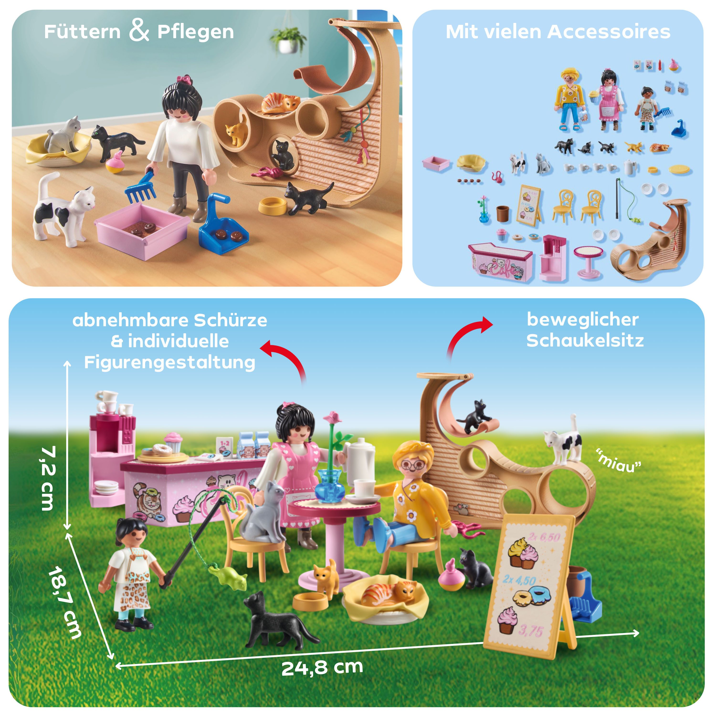 Playmobil® Constructie-speelset Katzencafe (71744), Playmobil My Life (72-delig)