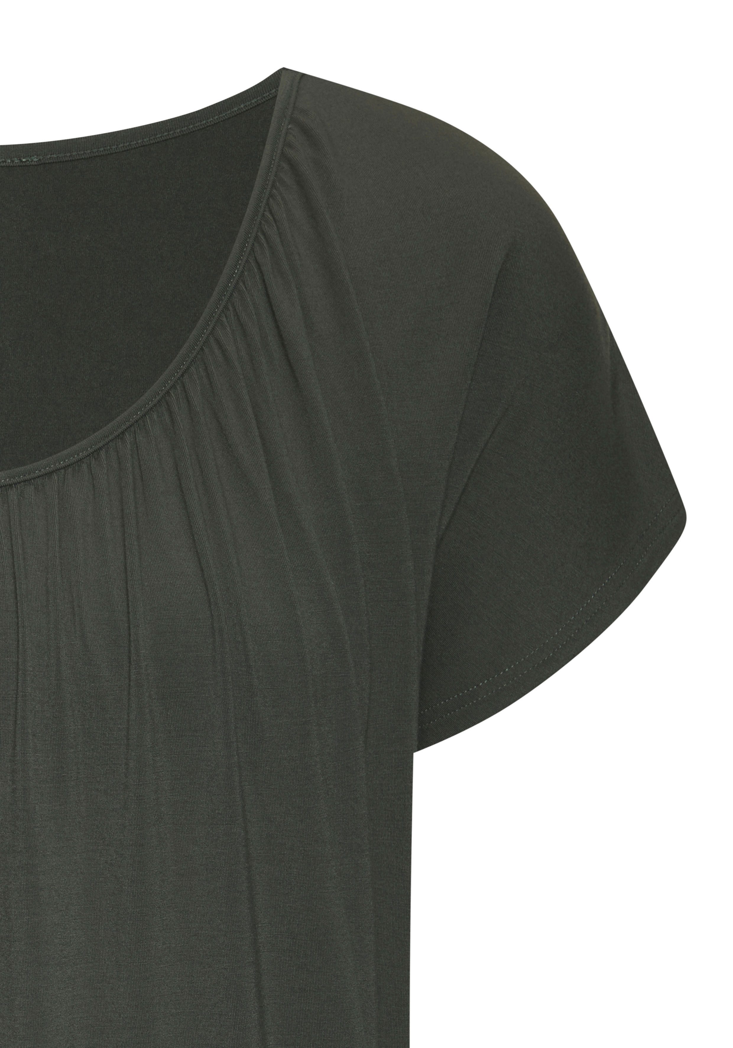 Lascana Shirt met korte mouwen met elastiek in de band (set, 2-delig)