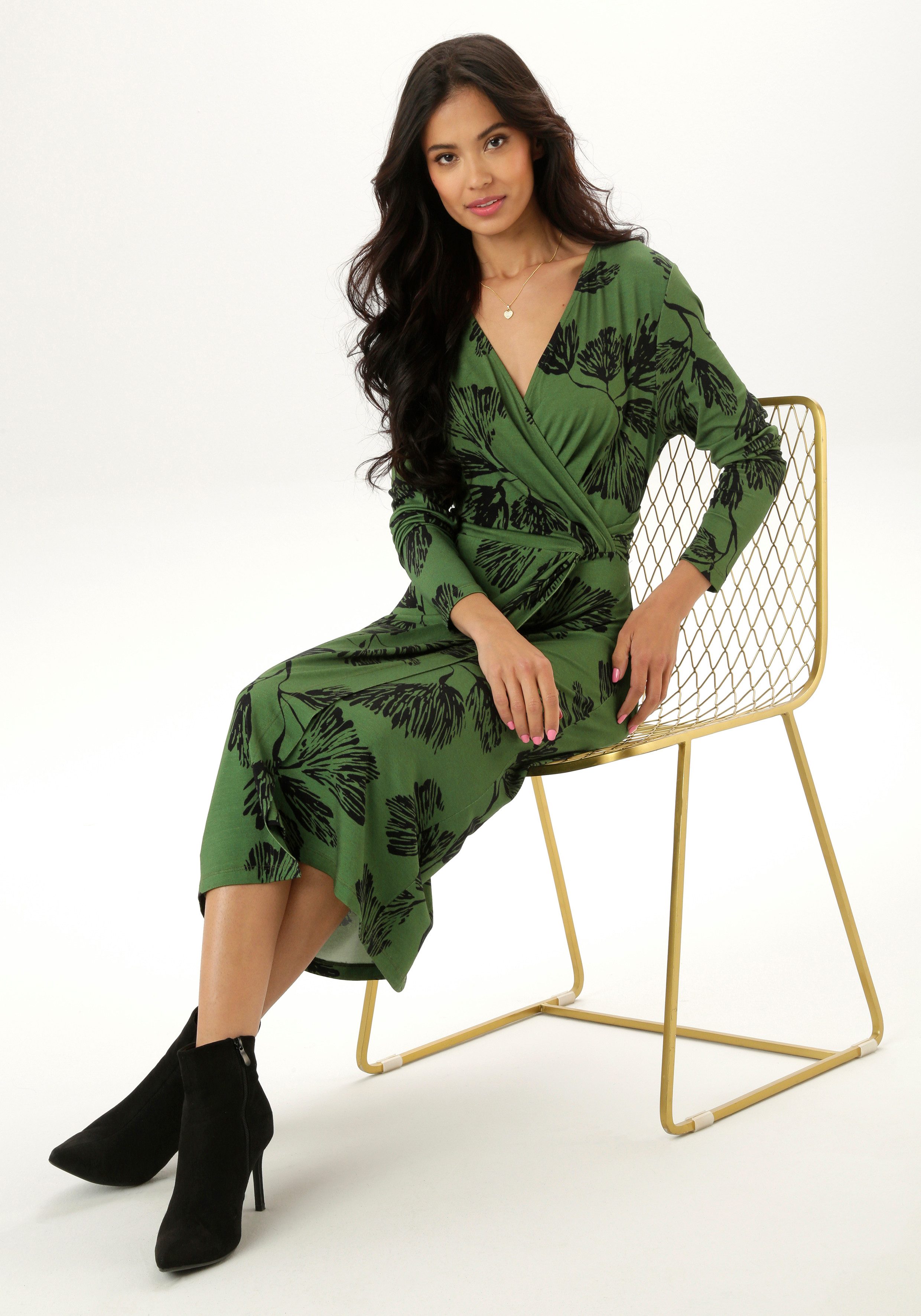 Aniston SELECTED Jerseyjurk in wikkel-look - nieuwe collectie