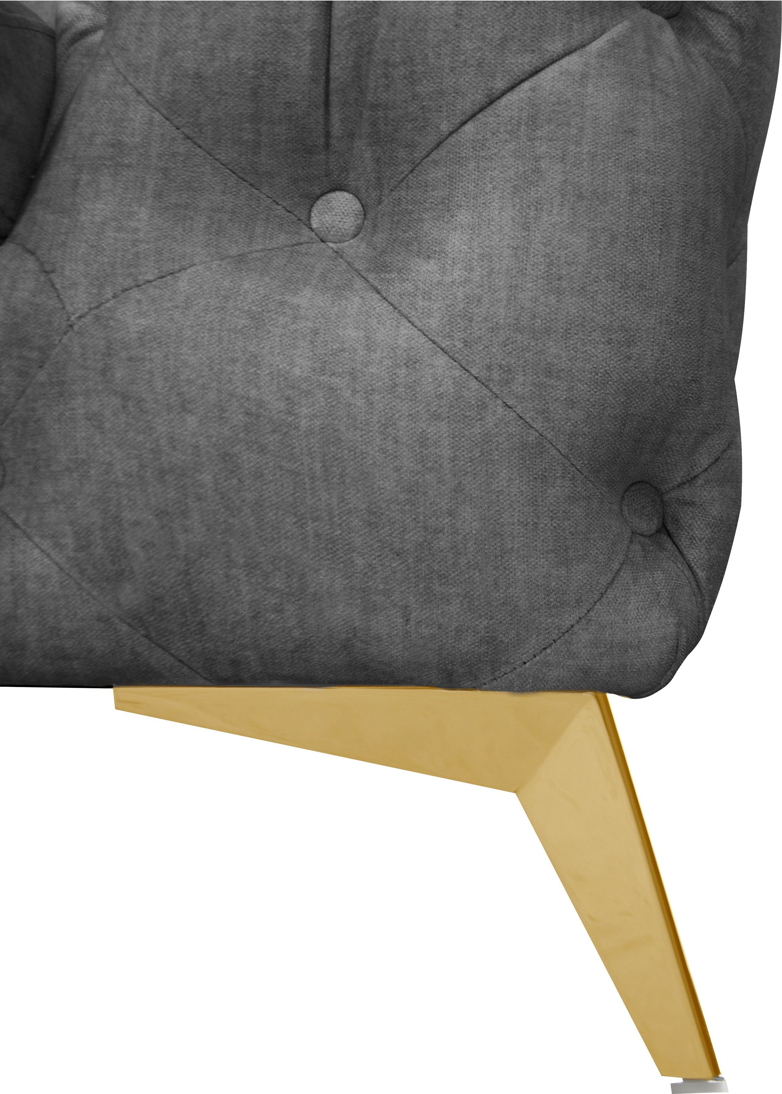 Leonique Chesterfield-fauteuil Glynis Fauteuil luxueuze capitonnage, moderne chesterfield look, kleur van de poten ter keuze