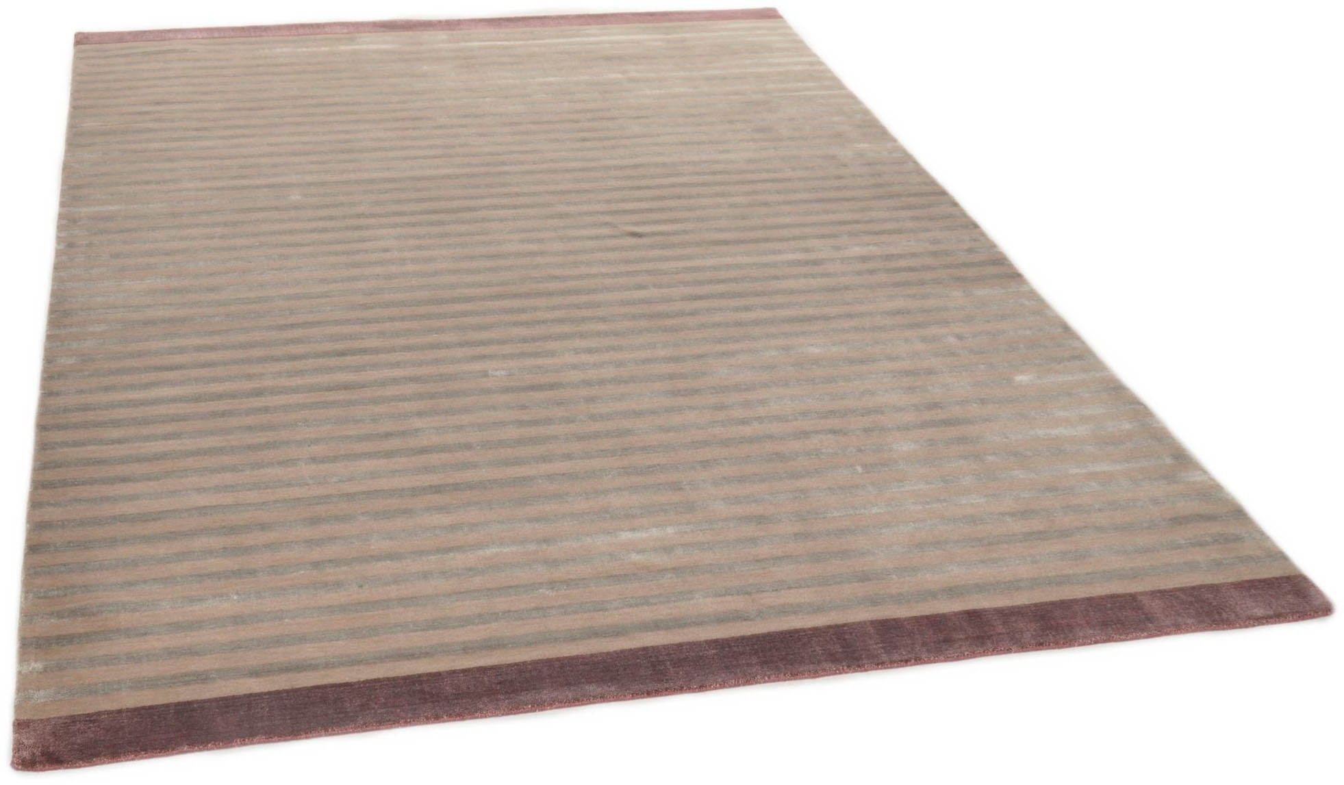 THEKO Vloerkleed Miami 3286 Handgeweven vloerkleed, gestreept, met de hand geweven, van viscose & wol