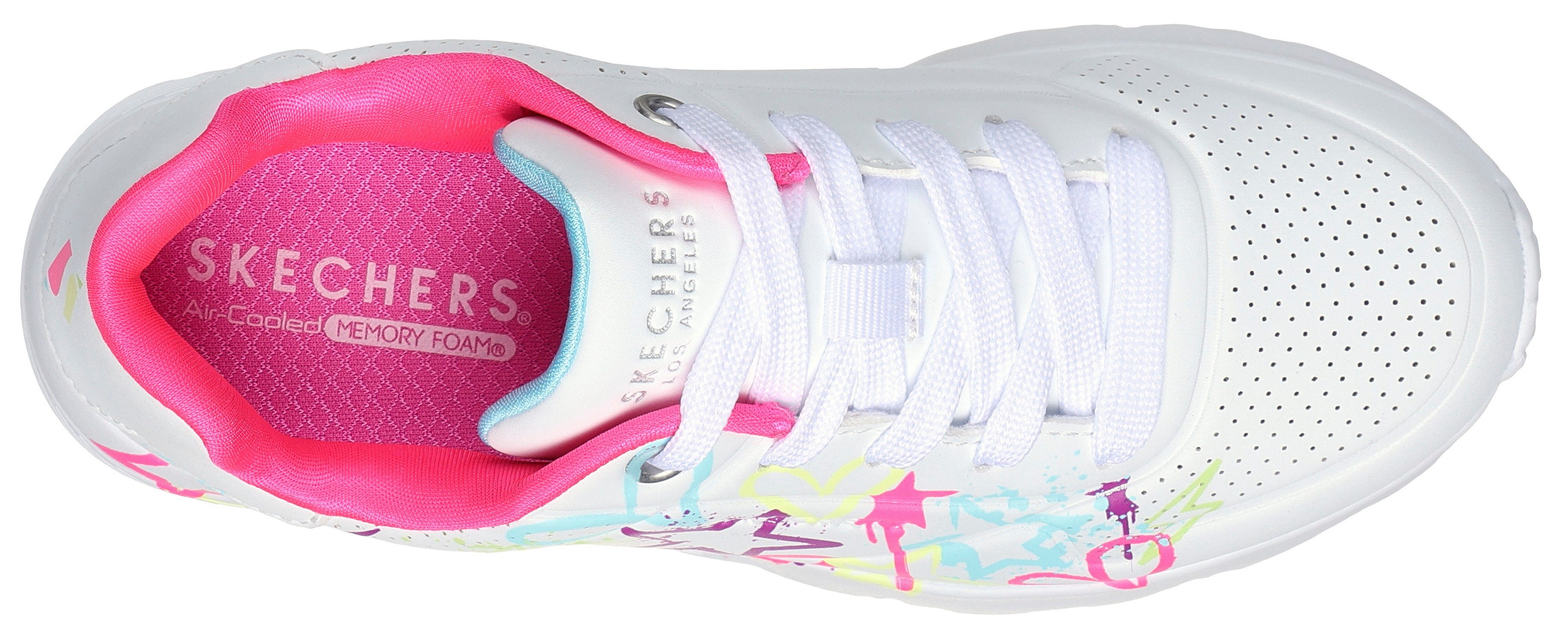 Skechers Sneakers Uno Lite - My Drip , retro sneaker, plateausneaker met modieuze chunky zool
