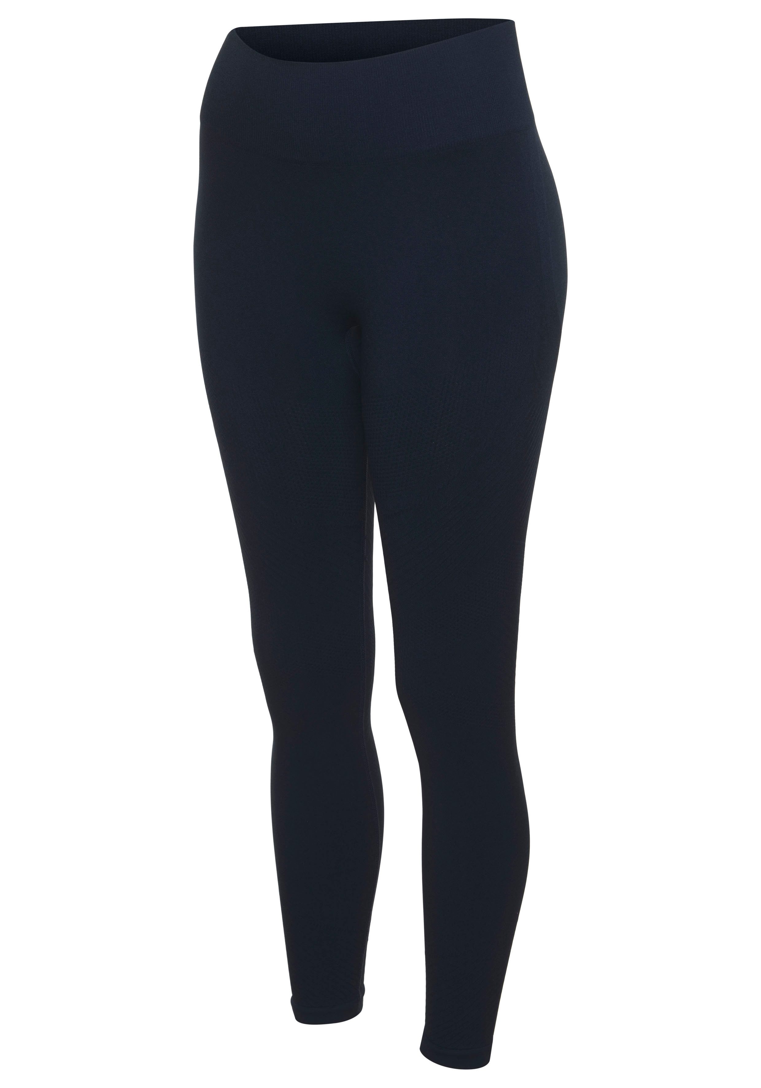 Lascana Naadloze legging Po Push Up met ribstructuur en shaping-effect, sportbroek, sportleggings