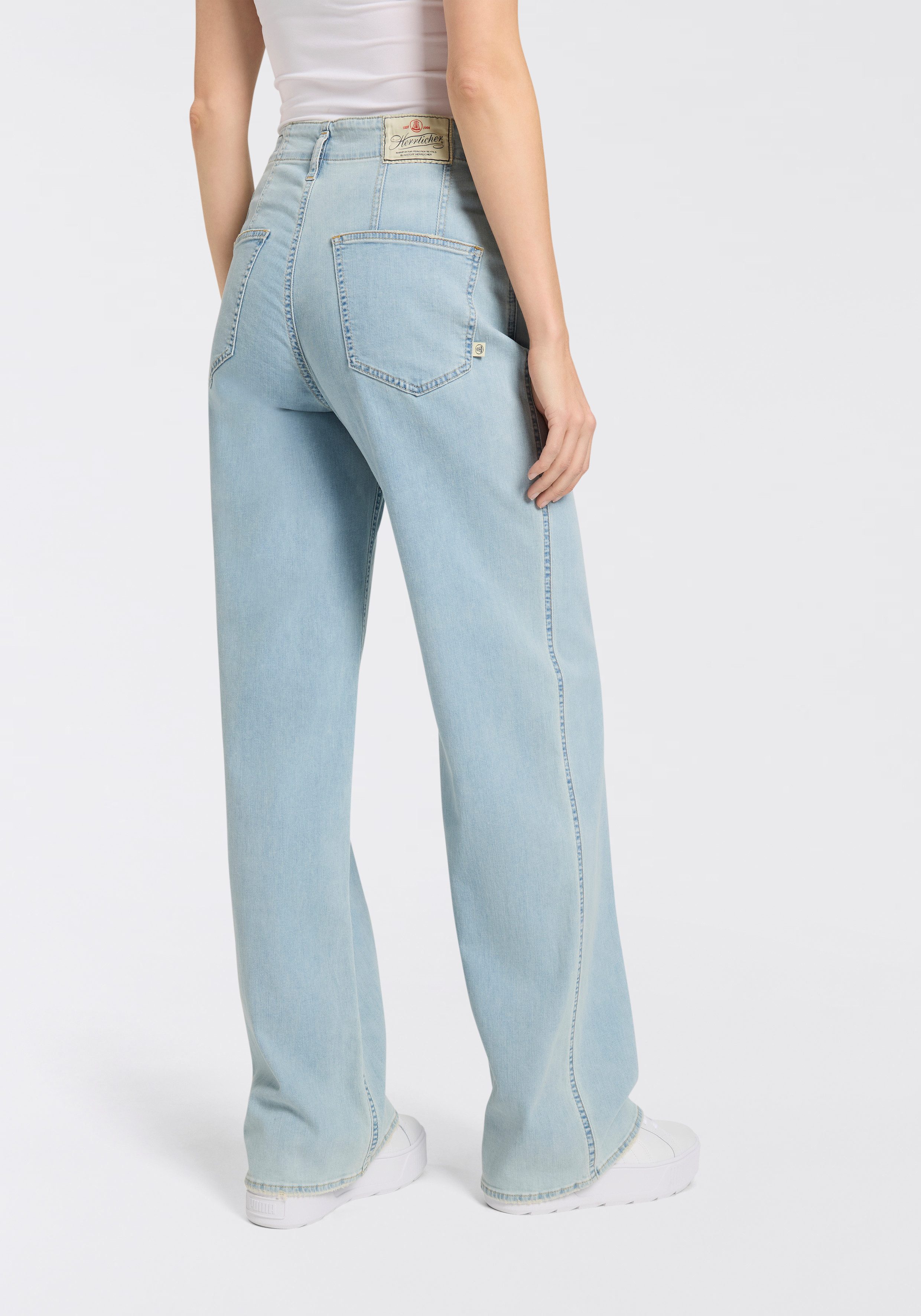 Herrlicher High-waist jeans Baggy Straight Recycled Denim Light