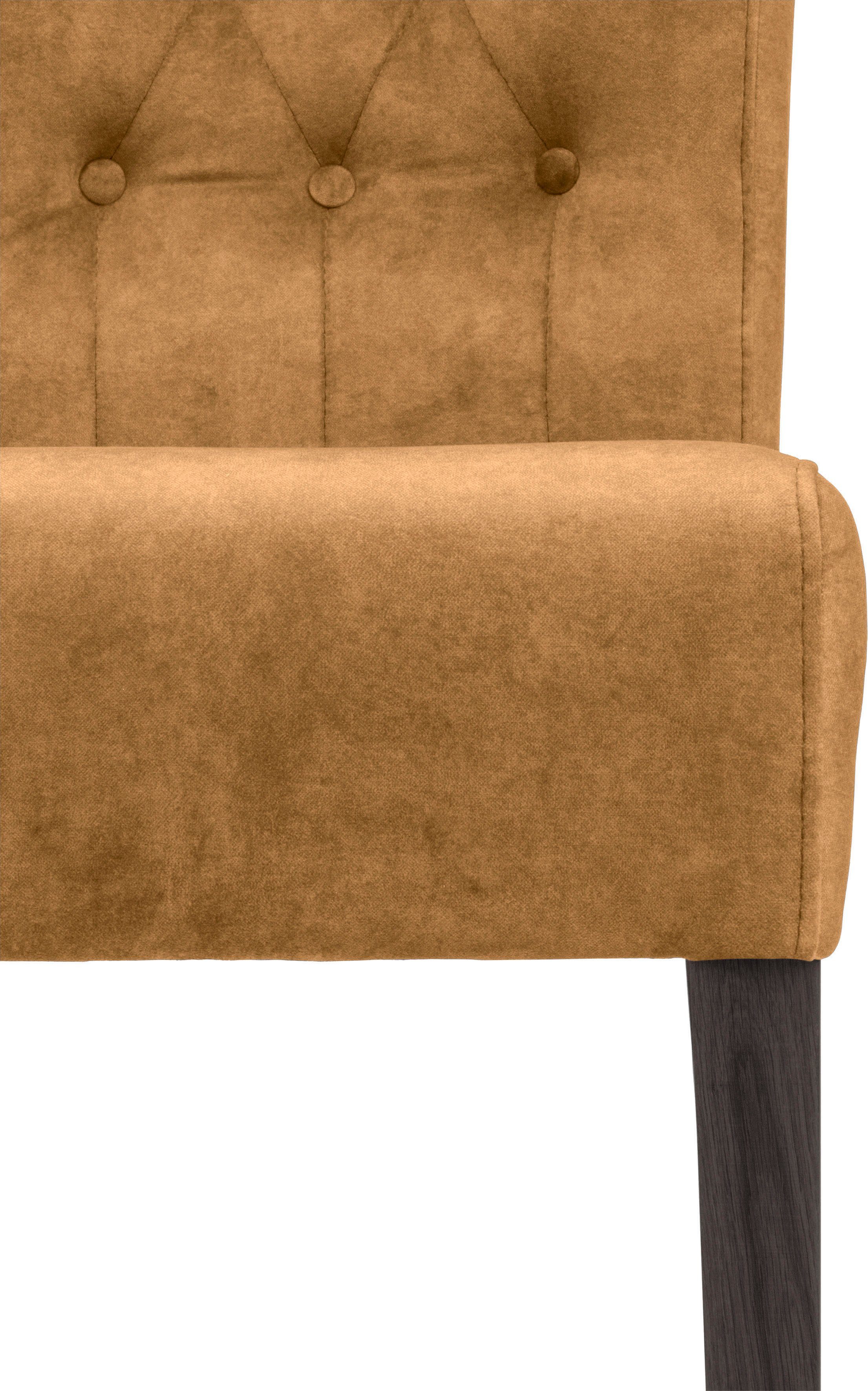Home affaire Eetkamerstoel Queen BESTSELLER Gestoffeerde stoel met knoopdetails, set van 2, 4 of 6