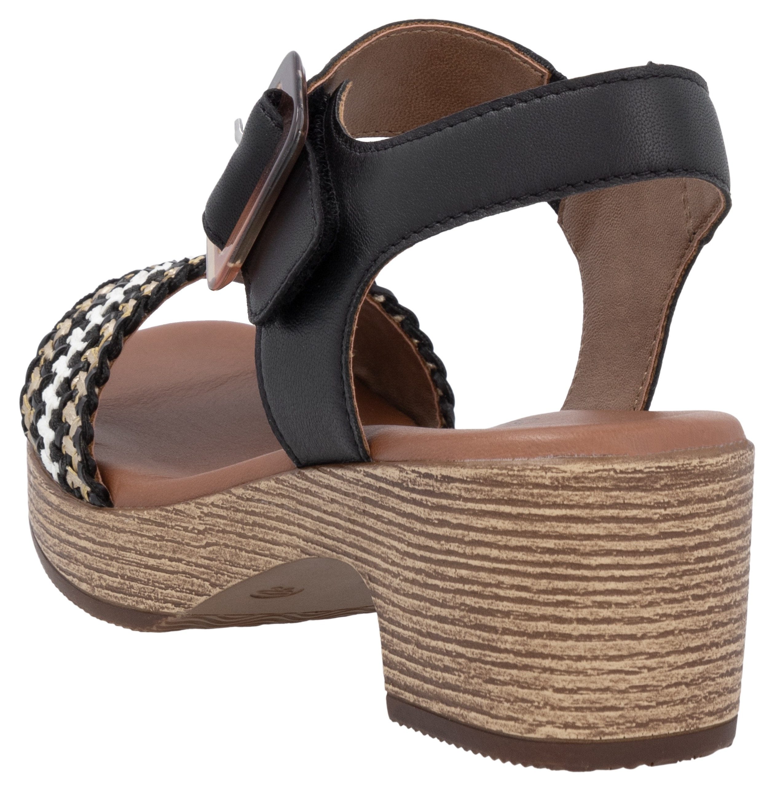 Remonte Sandaaltjes , blockhak, plateau, sandaal, zomerschoen met bandage in jute-look