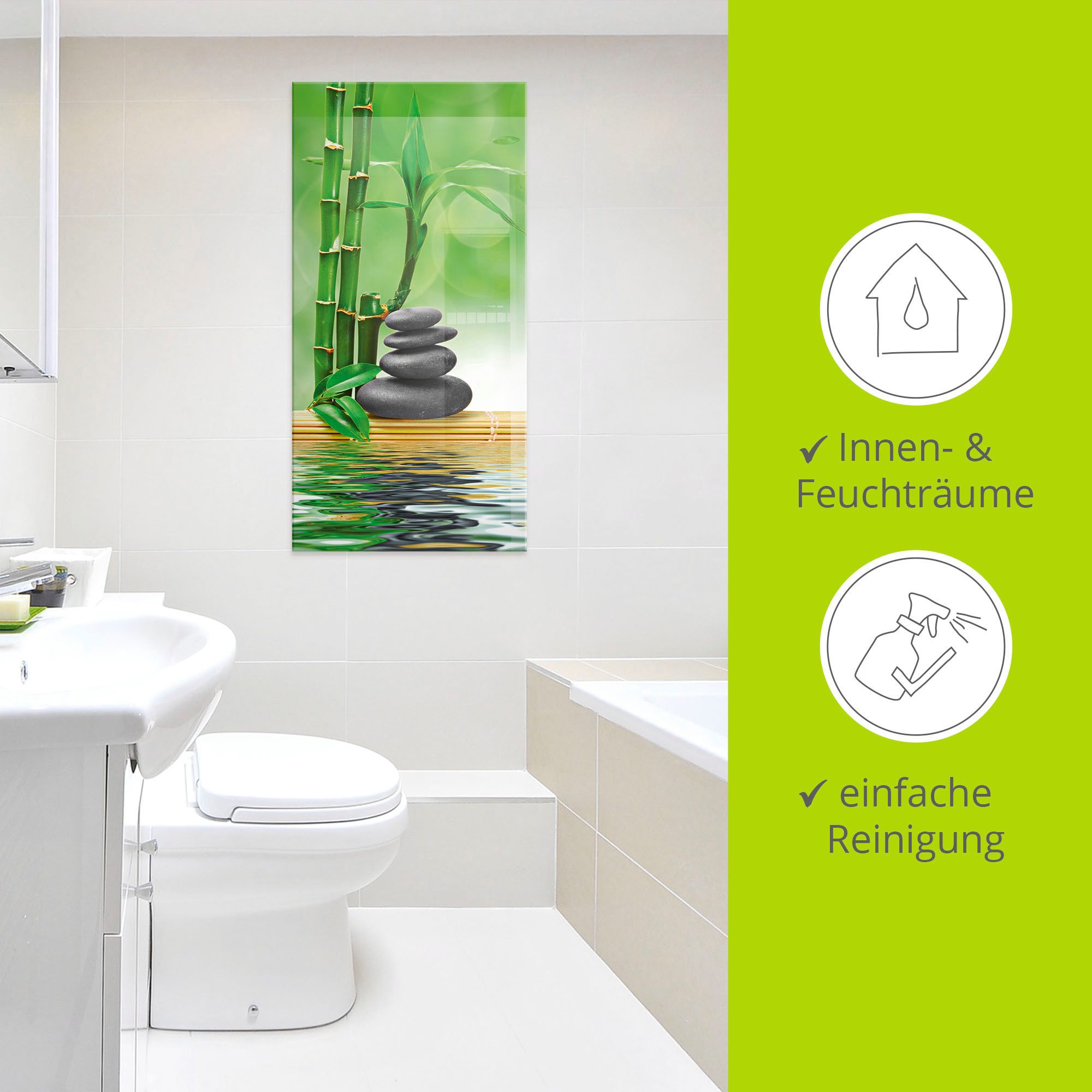 Artland Print op glas Spa concept zen basaltstenen