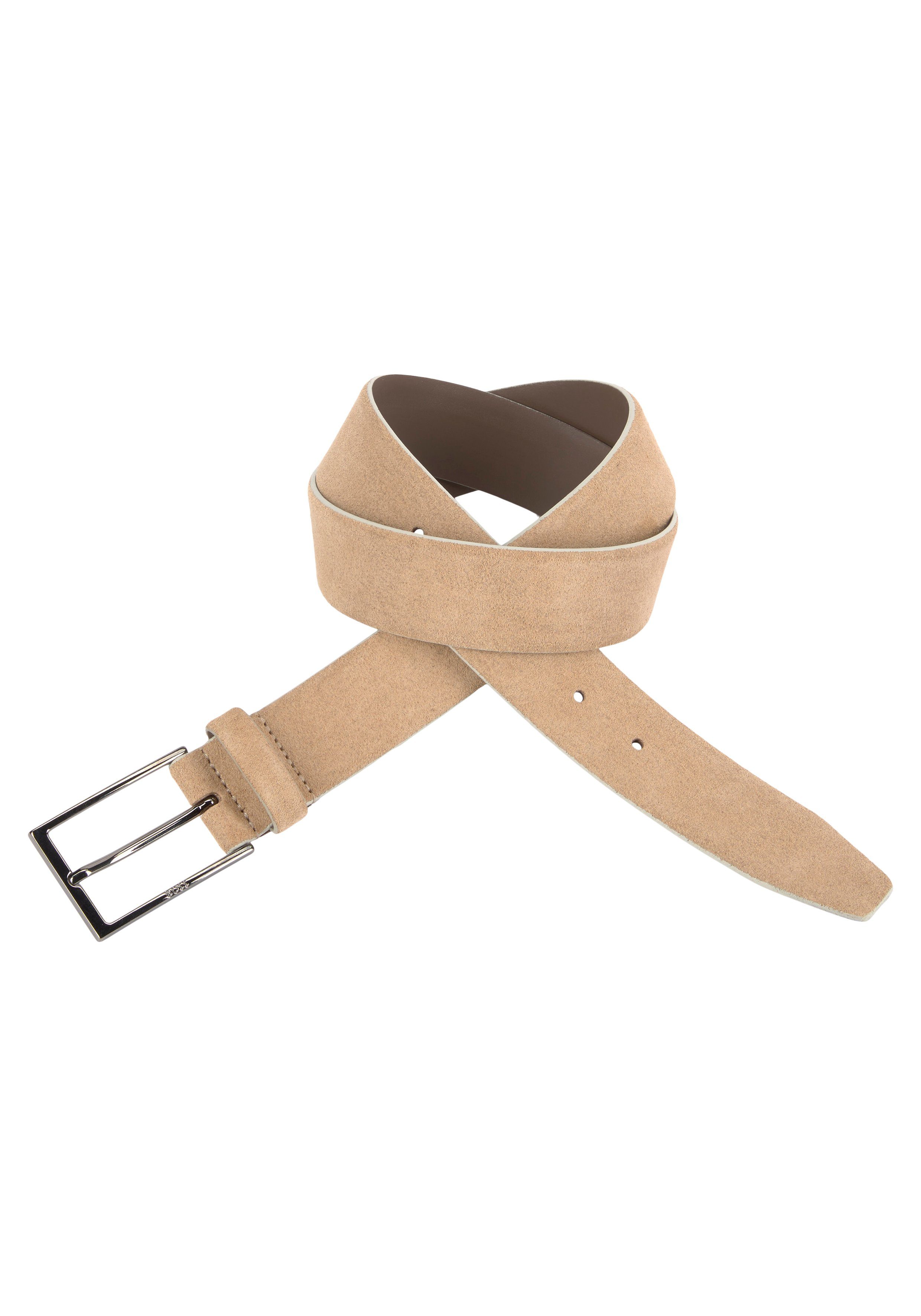 Boss Leren riem Calindo van suedeleer met metalen logo-sluiting