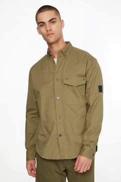 tommy hilfiger overhemdjasje lightweight twill overshirt groen
