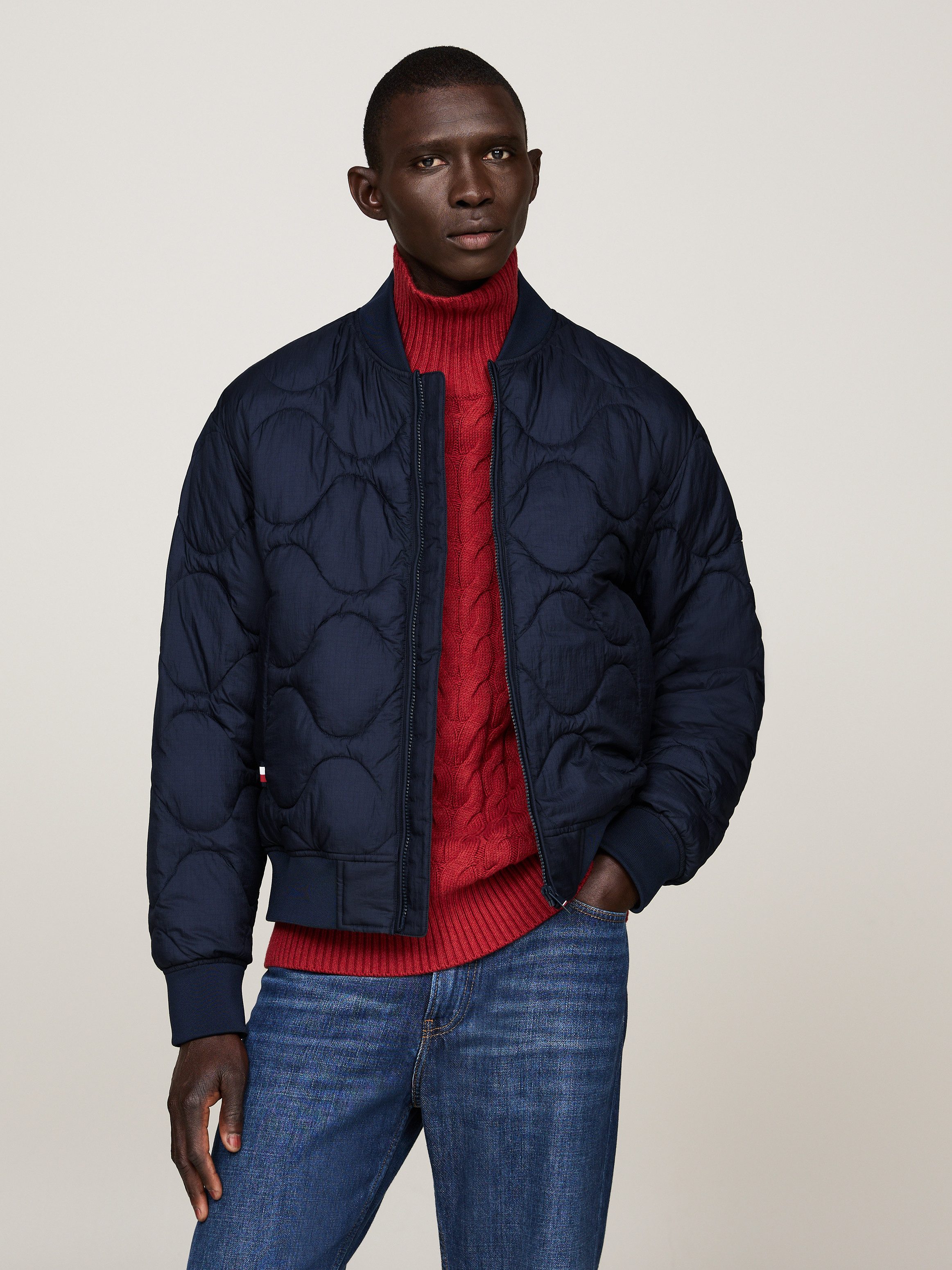 Tommy Hilfiger Gewatteerde jas ONION QUILTED BOMBER met staande kraag, modieuze quilting