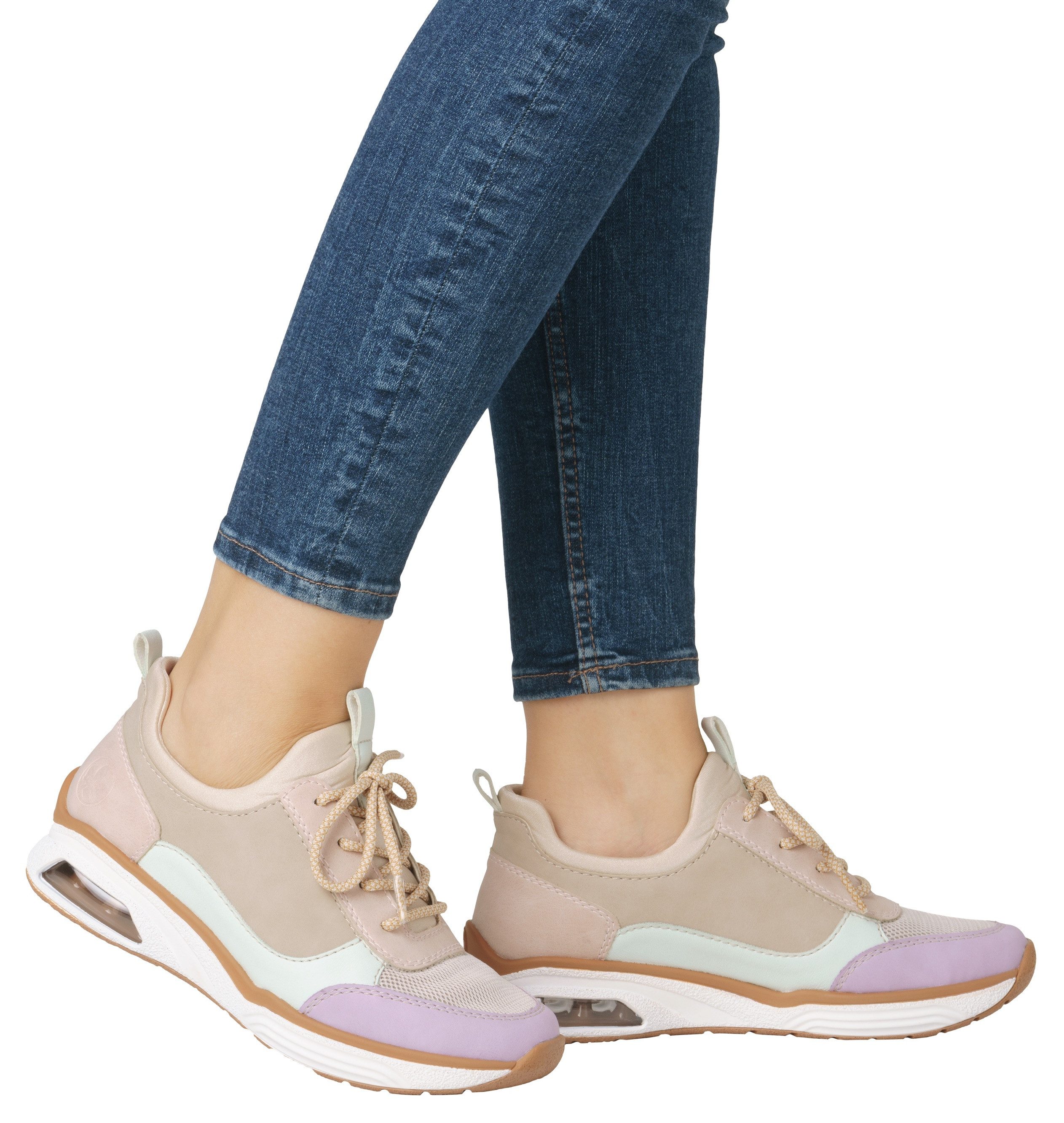 Rieker Slip-on sneakers , lage schoen, vrijetijdsschoen, instapschoen met elastische instap