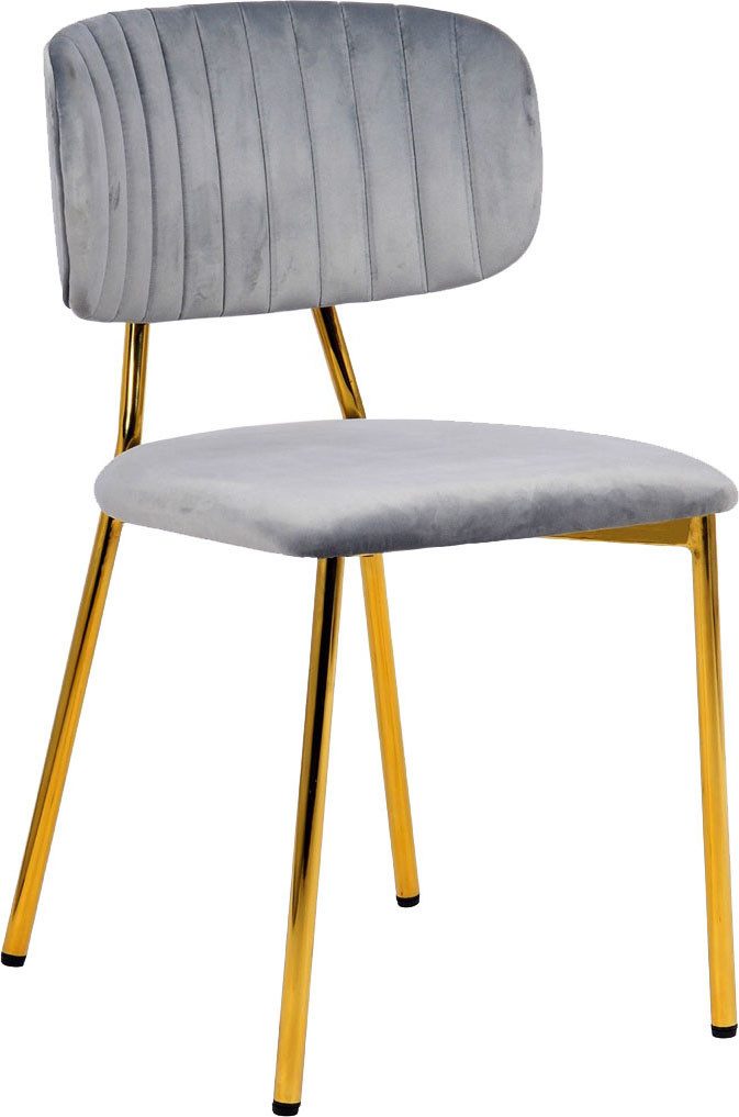 Kayoom Stoel Giselle 125 2-delige set, onderhoudsvriendelijke fluwelen bekleding met armleuningen, goudkleurige frame van roestvrij staal, fluwelen bekleding, decoratieve stiksels (set, 2 stuks)