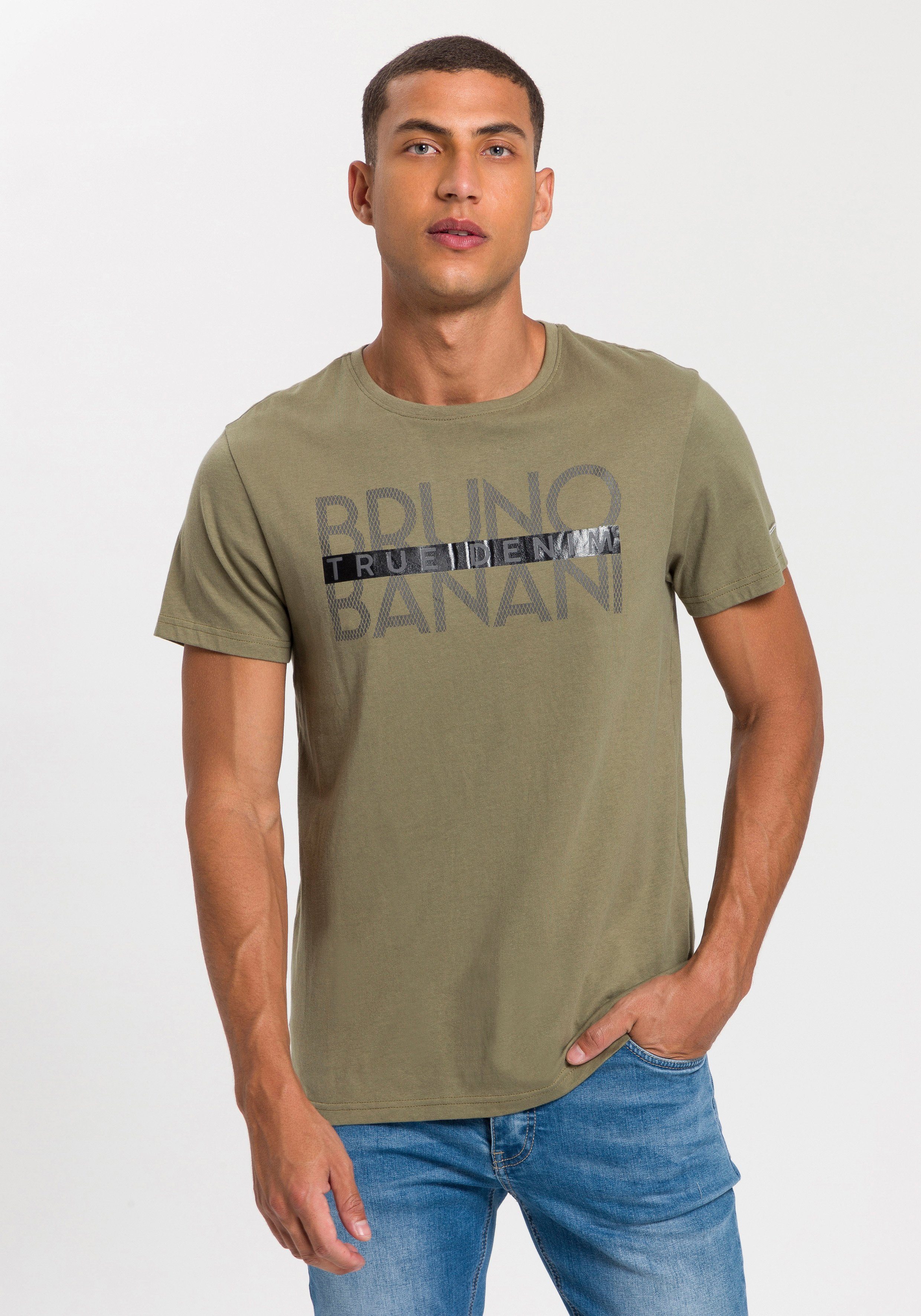 Bruno Banani T-shirt met glanzende print