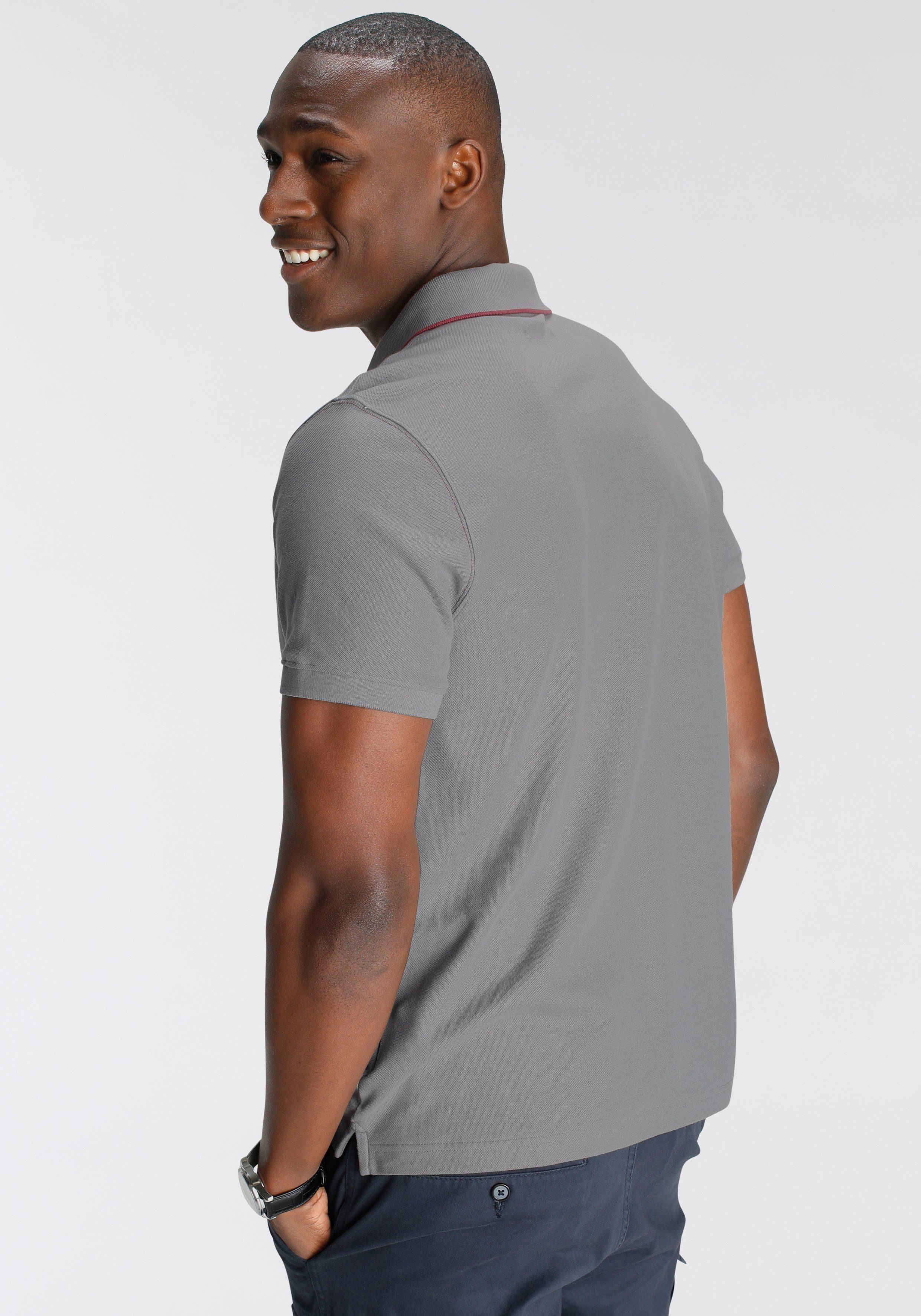 DELMAO Poloshirt Korte mouwen, met ribgebreide manchetten, polokraag