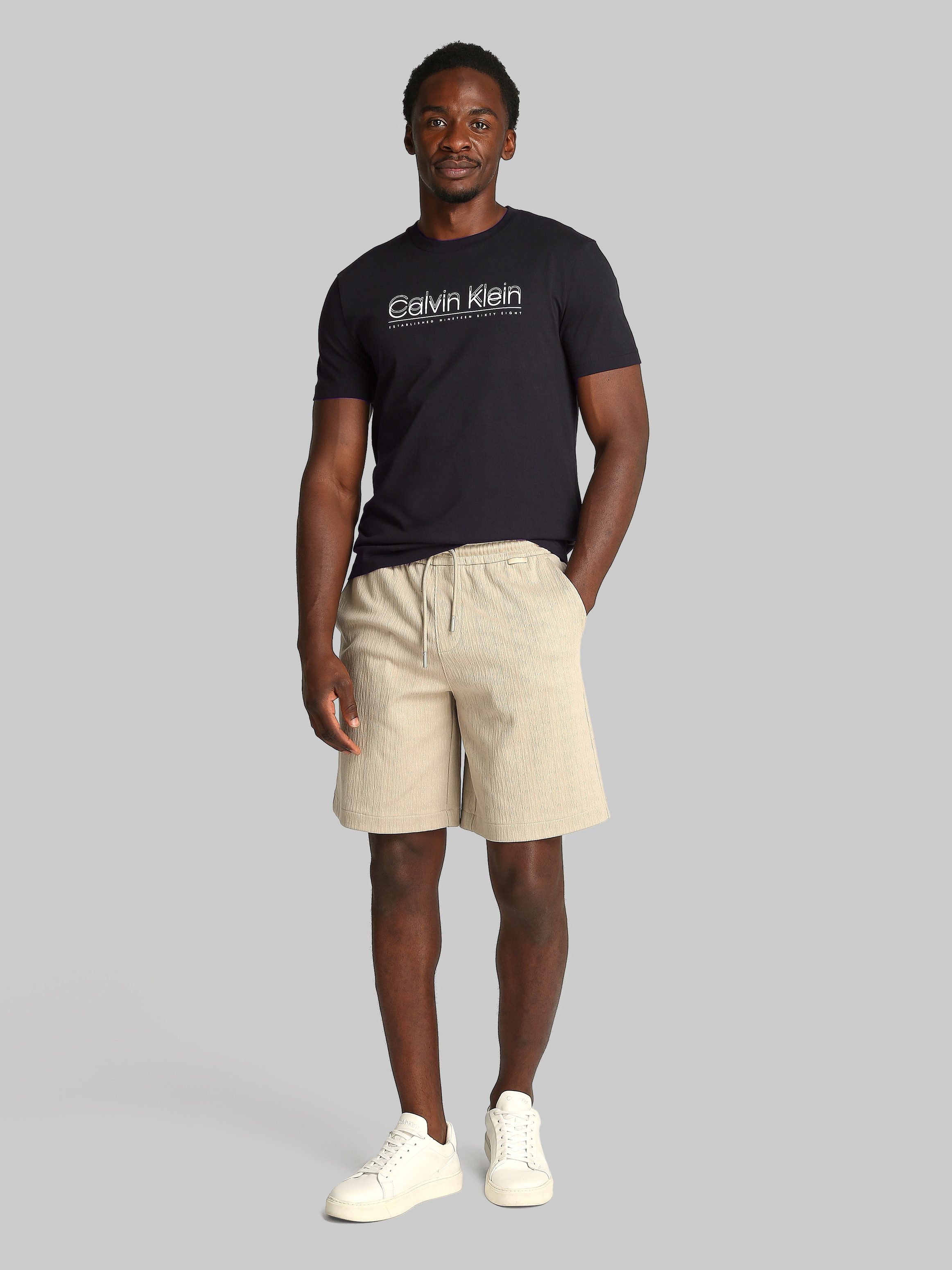 Calvin Klein T-shirt CP-DOUBLE LOGO T-SHIRT met groot logo-opschrift