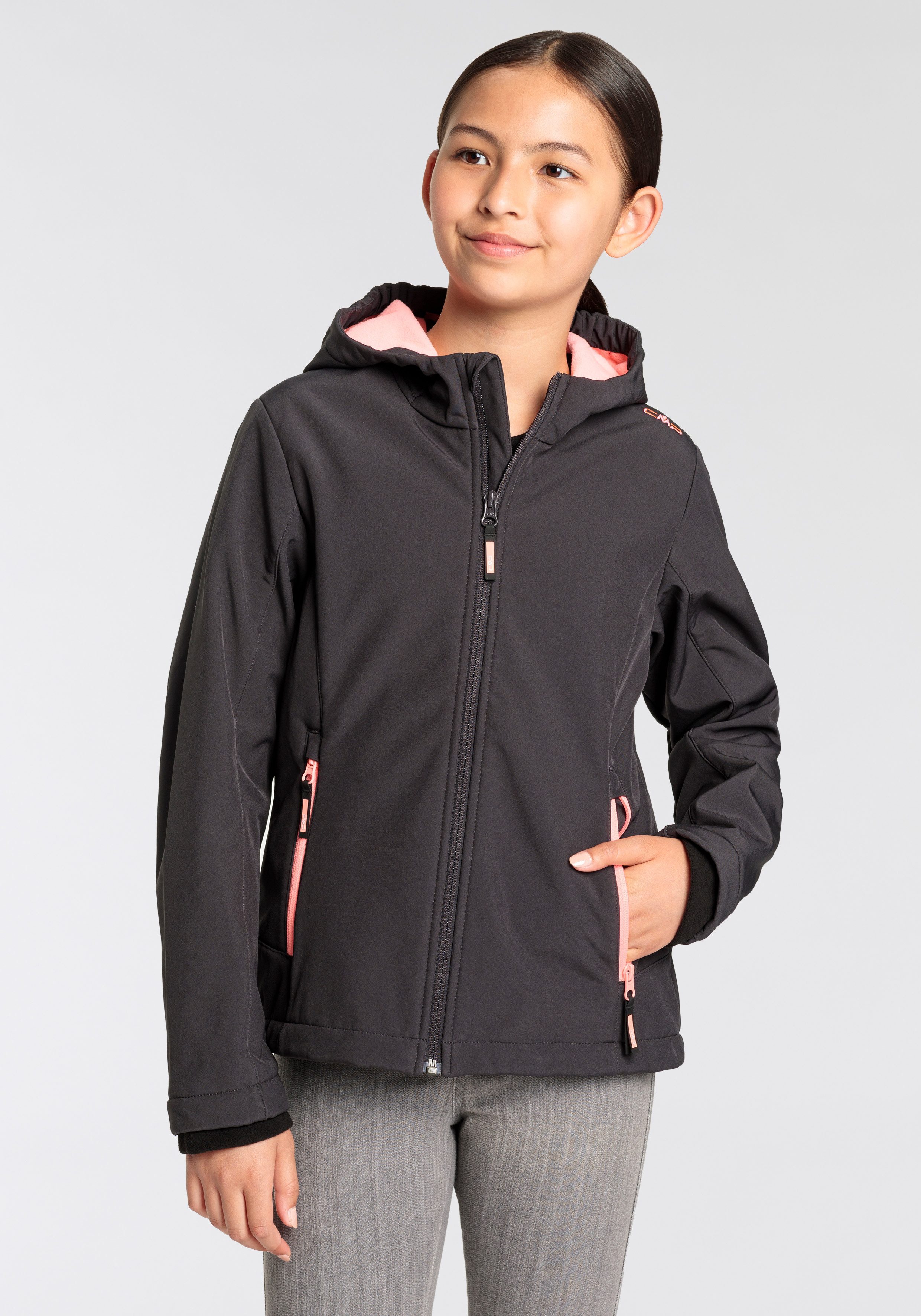 CMP Softshell-jack KID G JACKET FIX HOOD voor kinderen43405465 Ademend & waterafstotend & windafstotend & voor kinderen