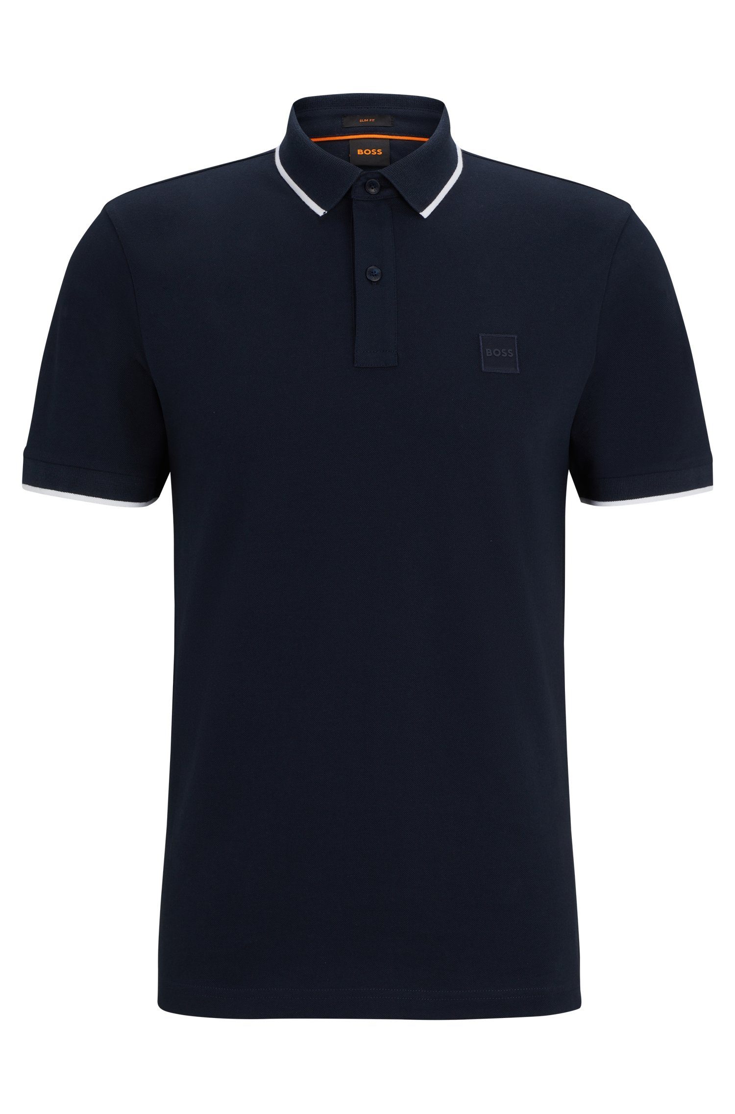 Boss Orange Poloshirt Passertip met boss badge