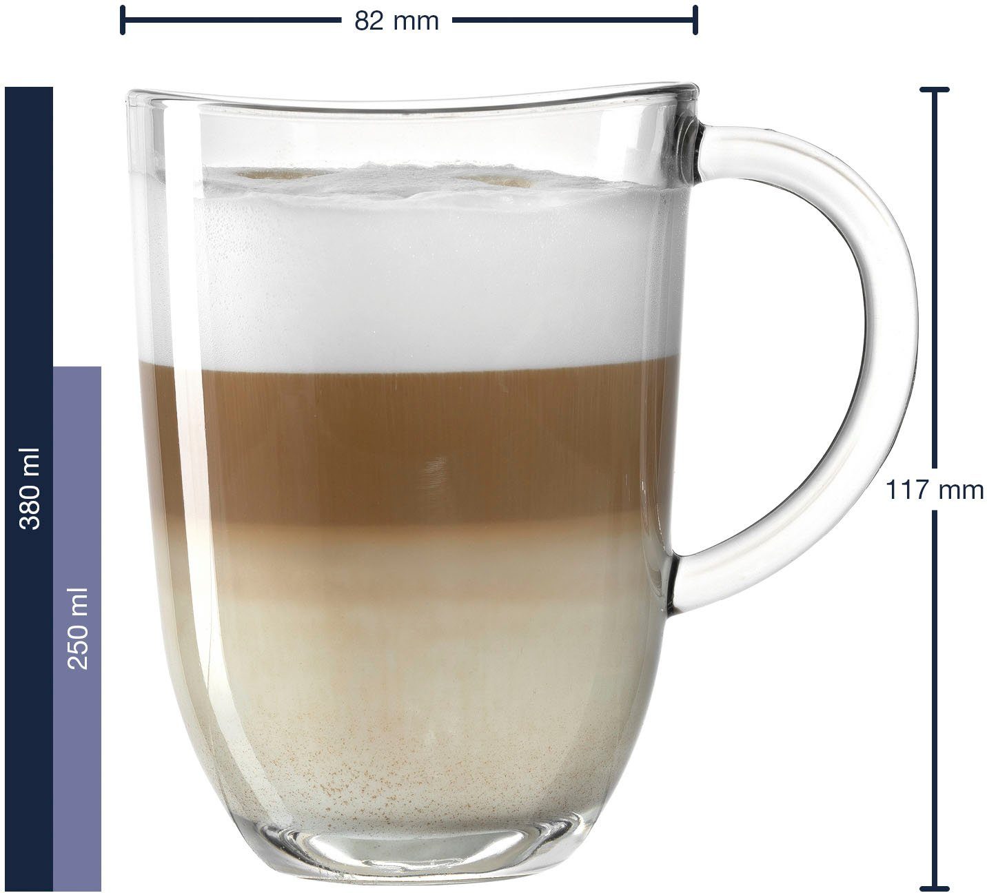 LEONARDO Latte-macchiato-kopje Napoli 380 ml(set, 6-delig)