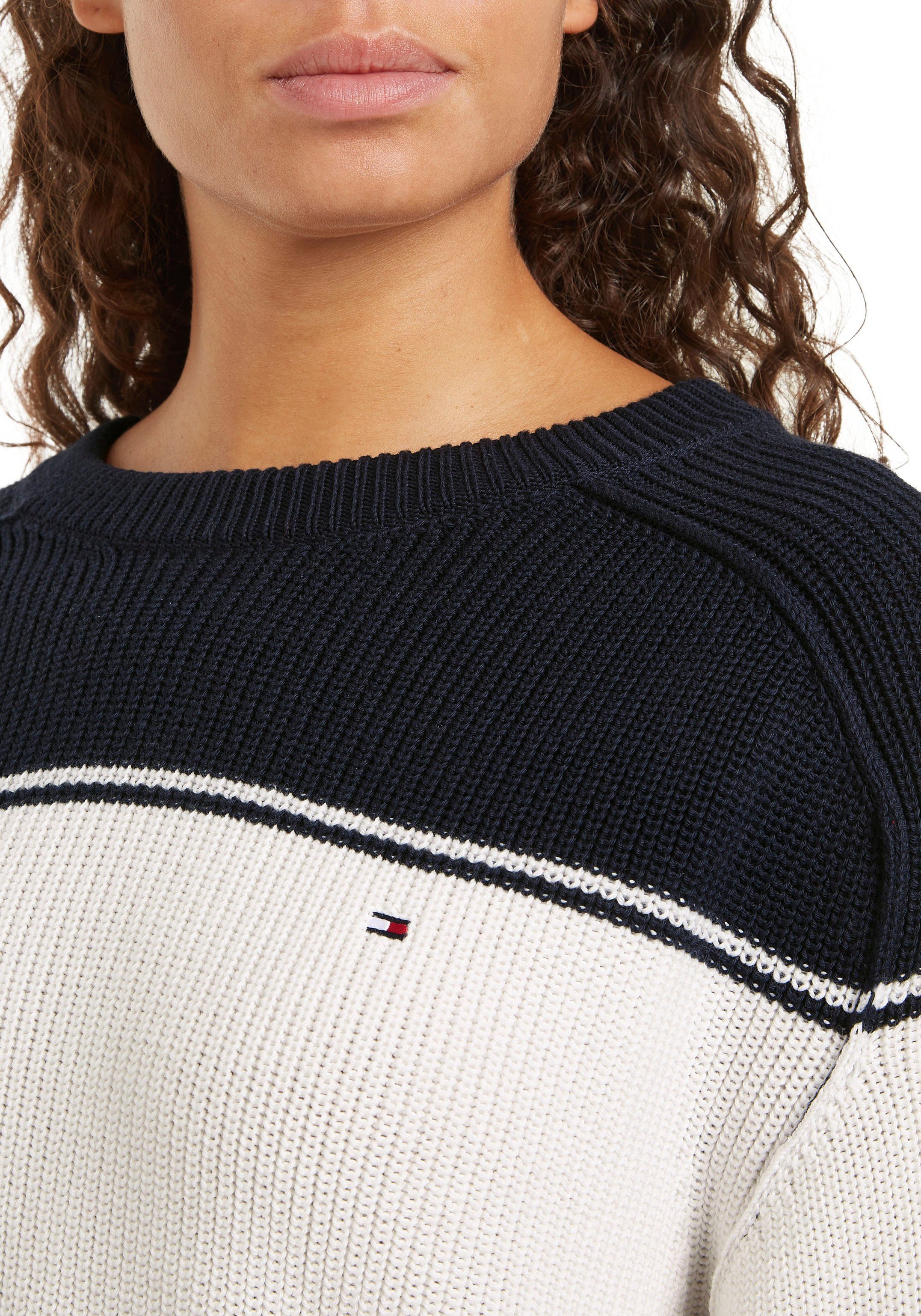 Tommy Hilfiger Trui met ronde hals met geborduurd logo (Global Serie TH VROUWEN)