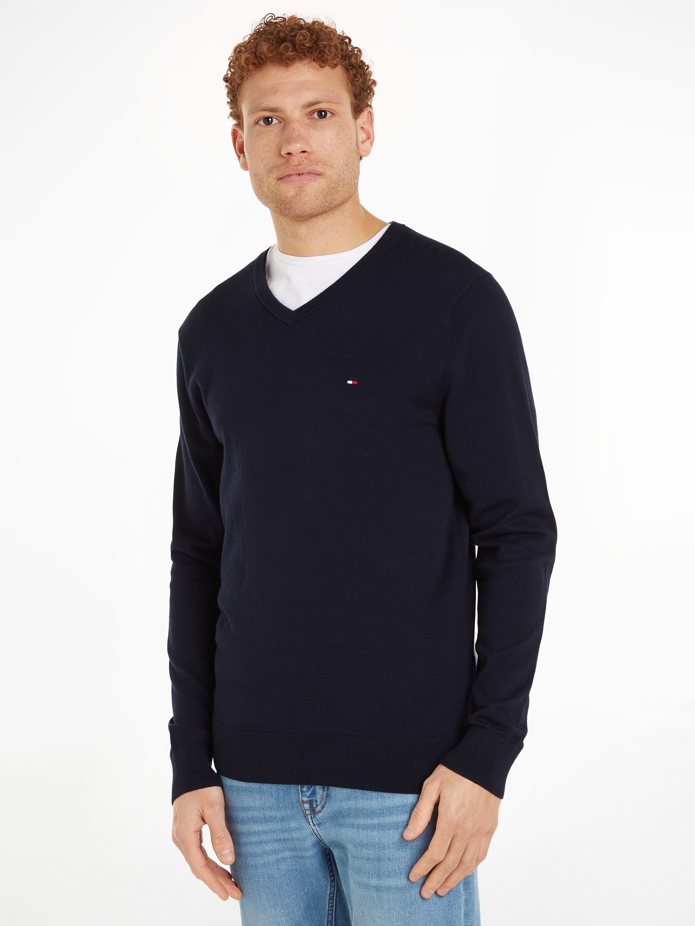 Tommy Hilfiger Gebreide trui ESSENTIAL COTTON V NECK