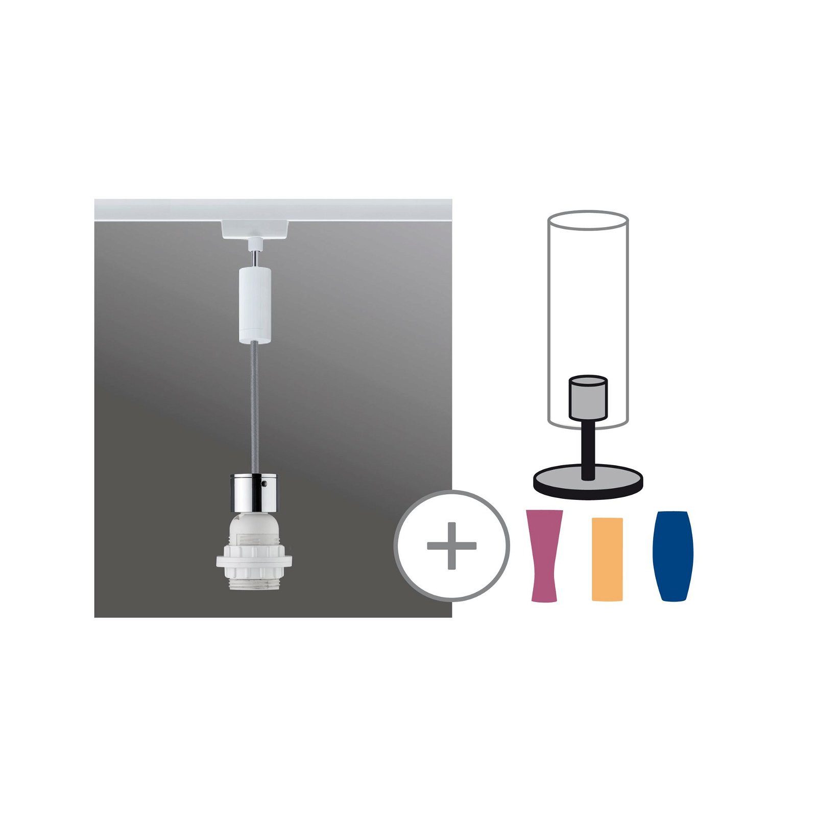 Paulmann Railsysteem-lampen URail Hanglamp 2Easy E27 max. 20W dimbaar 230V (1-delig)