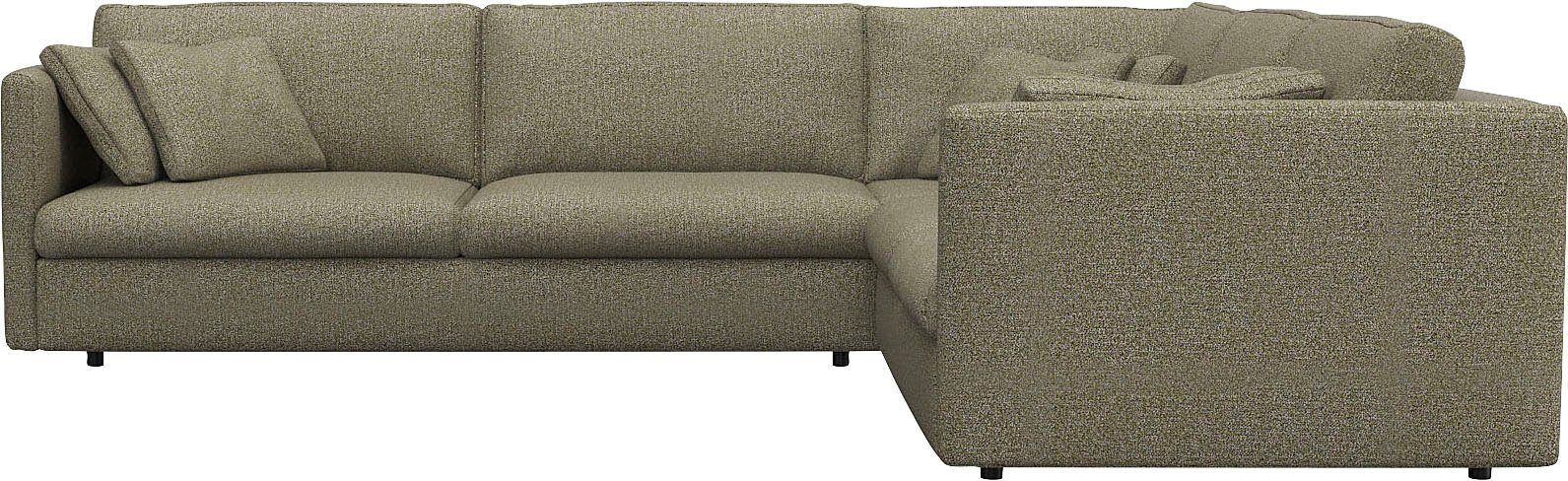 FLEXLUX Hoekbank Lovane, elegant en tijdloos, comfortabel, L-vorm Zacht en zeer comfortabel, grote zitdiepte op koudschuim, inclusief sierkussen