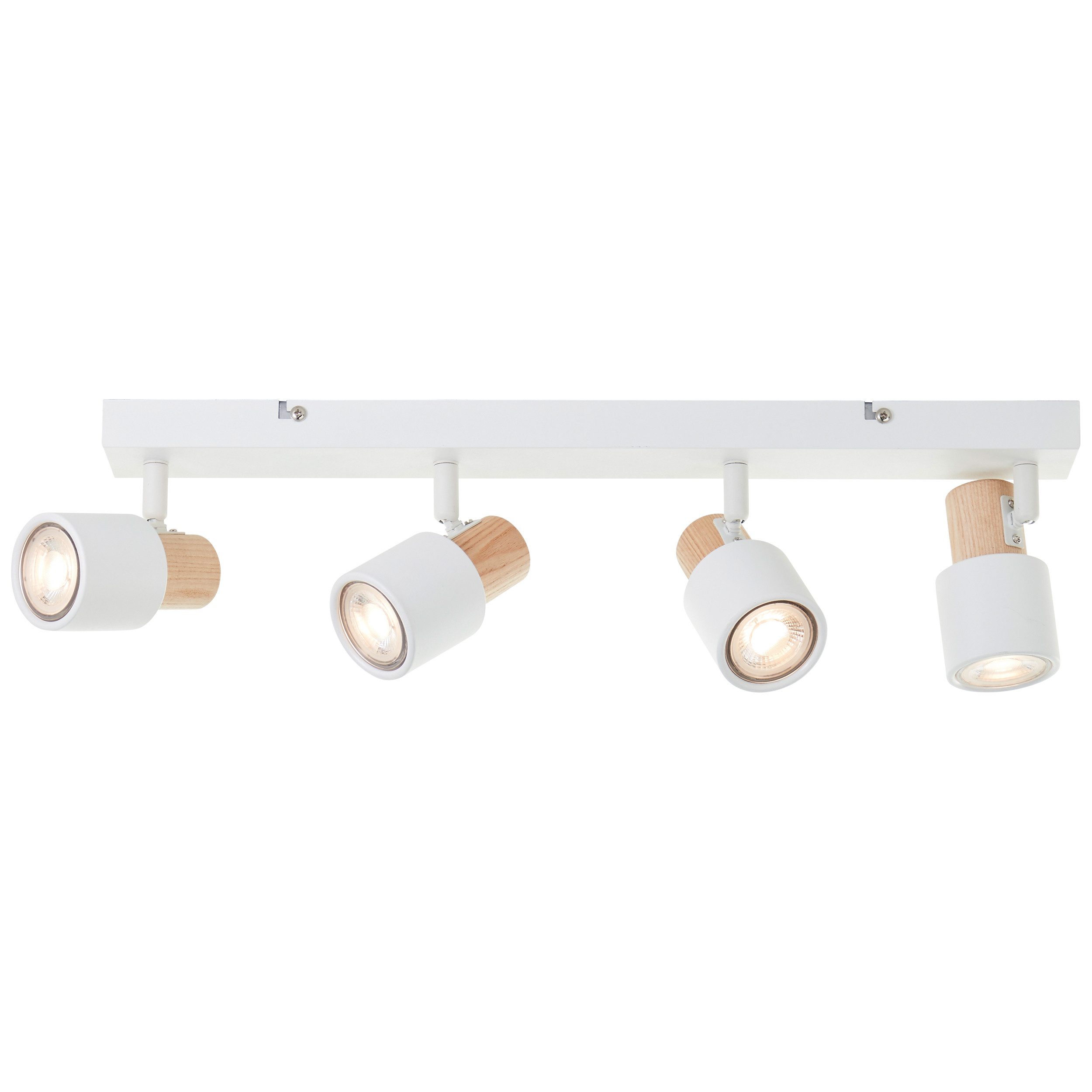 Brilliant Leuchten Plafondspot Pini 15 x 6 x 58 cm, 4 x gu10, kantelbaar, metaal/hout