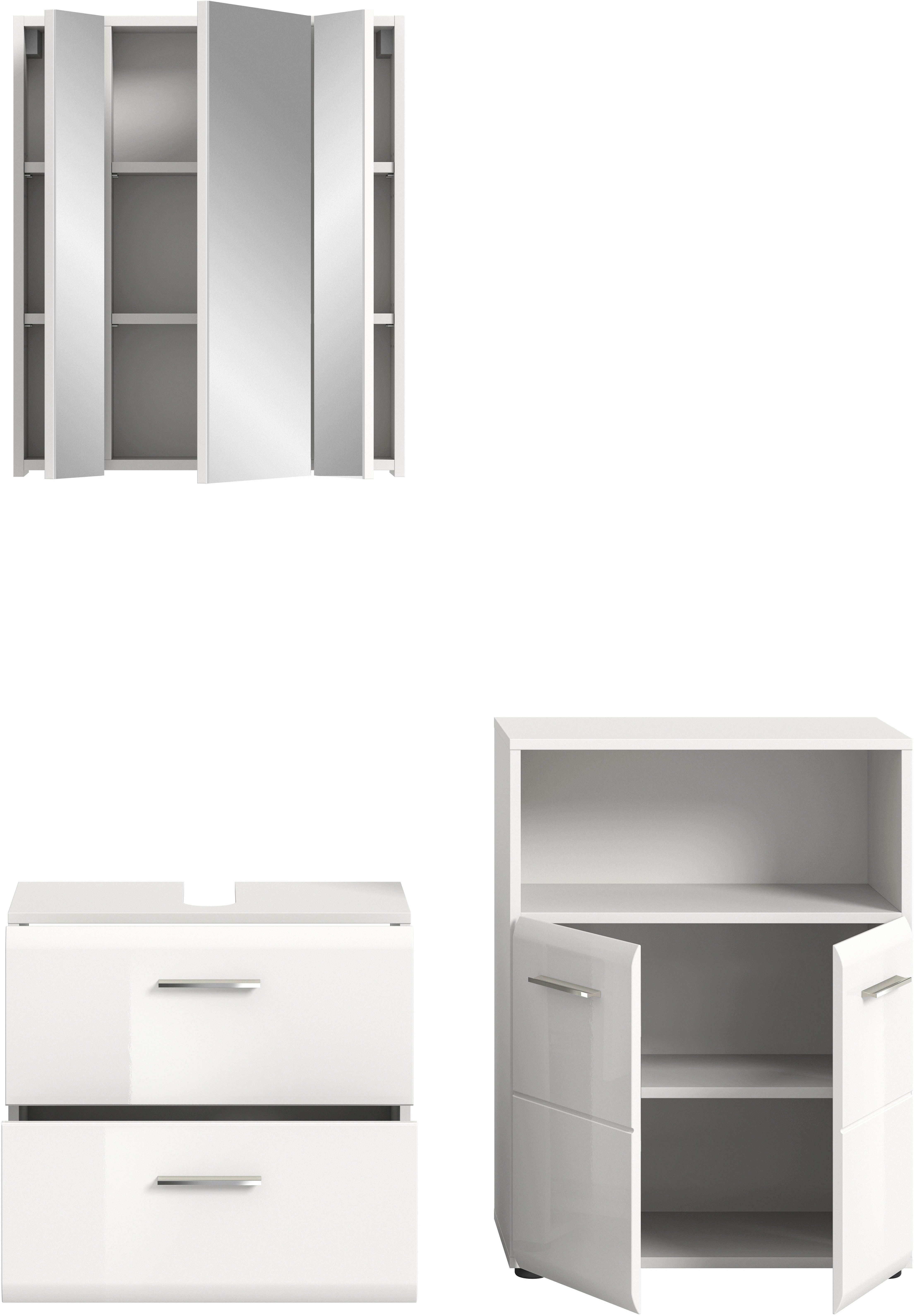 INOSIGN Badmeubelset FLORENZ, TOPSELLER!, 3-delige badcombinatie, hoogwaardige MDF-front