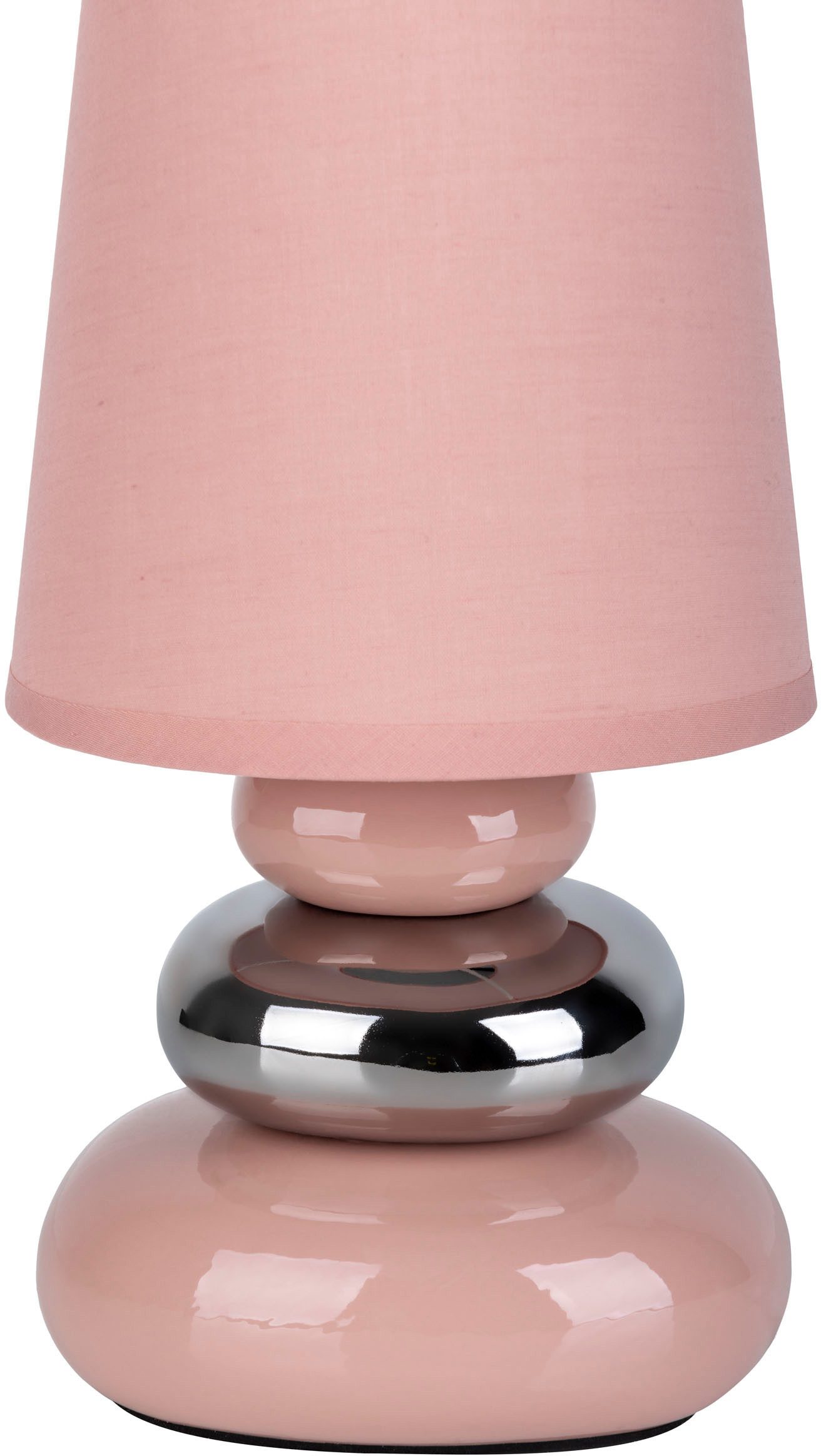 näve Tafellamp Stoney met keramieken voet en textielen kap, 1xe14/max.40 w (1 stuk)