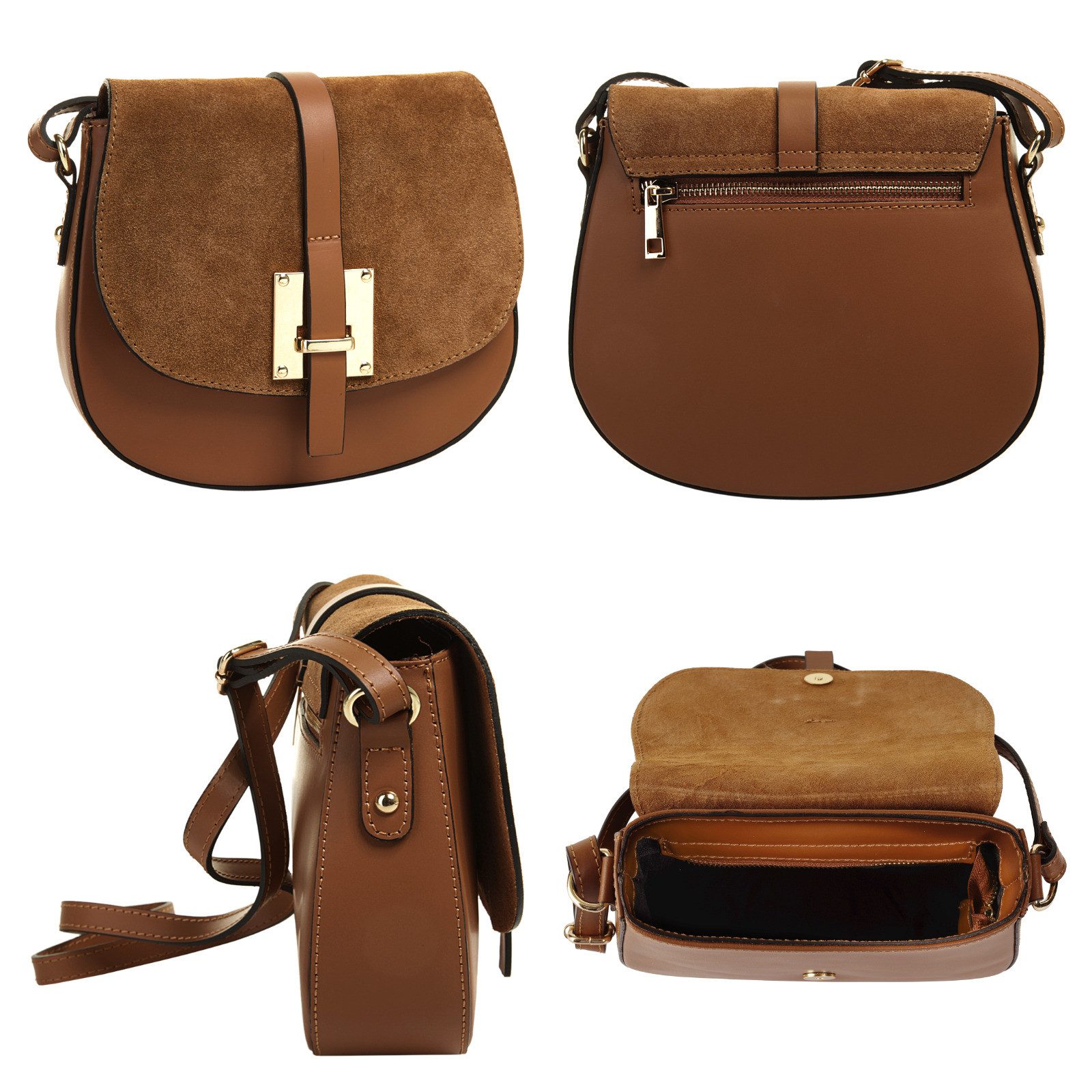 Cluty Schoudertas echt leer, made in italy