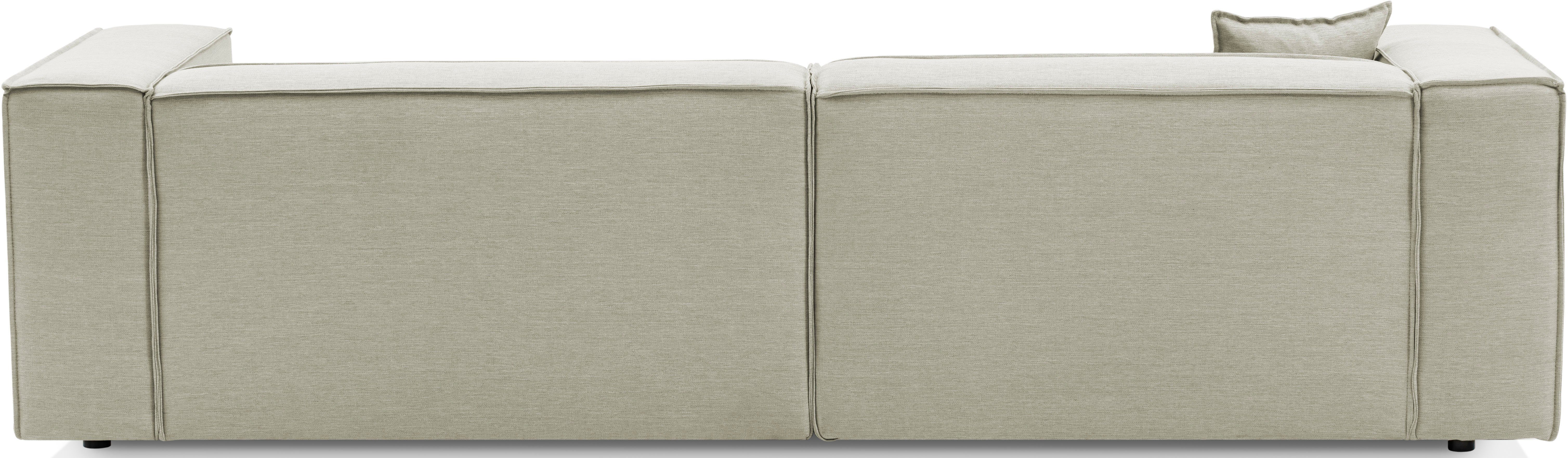 LeGer Home by Lena Gercke 3-zitsbank PIARA, bank met biesnaad, sofa in cord of linnenlook