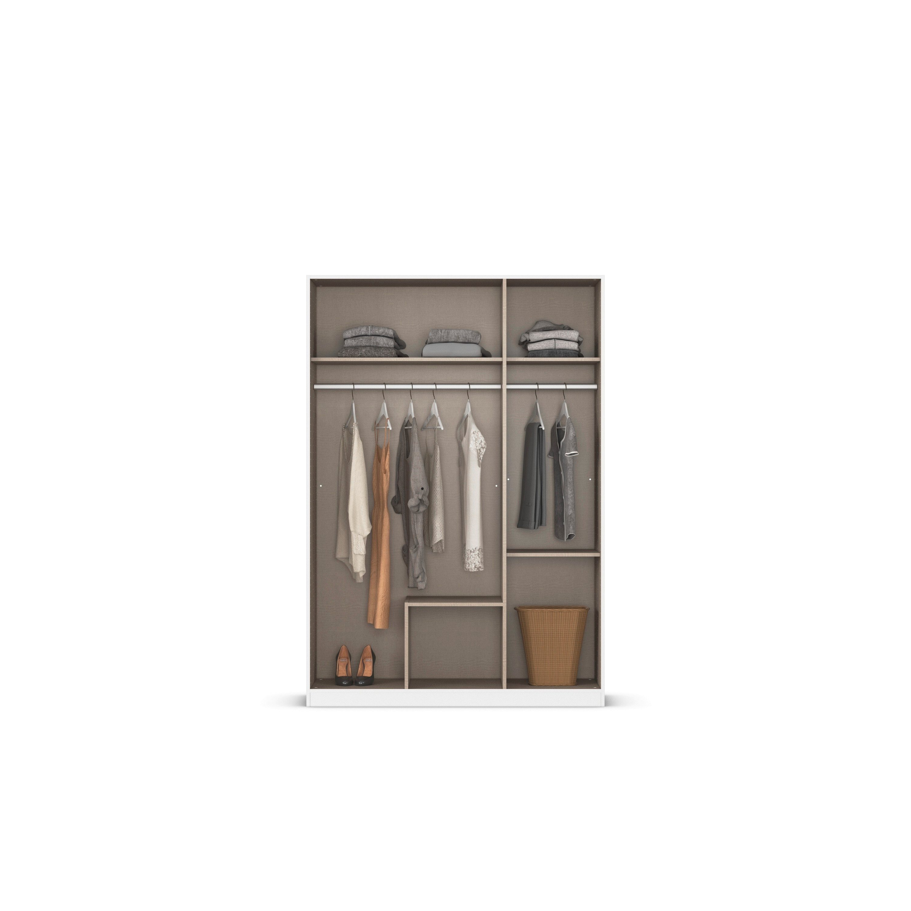 rauch Draaideurkast Kledingkast garderobe KREFELD optioneel met spiegel met 3 greepvarianten, incl. praktische lades made in germany