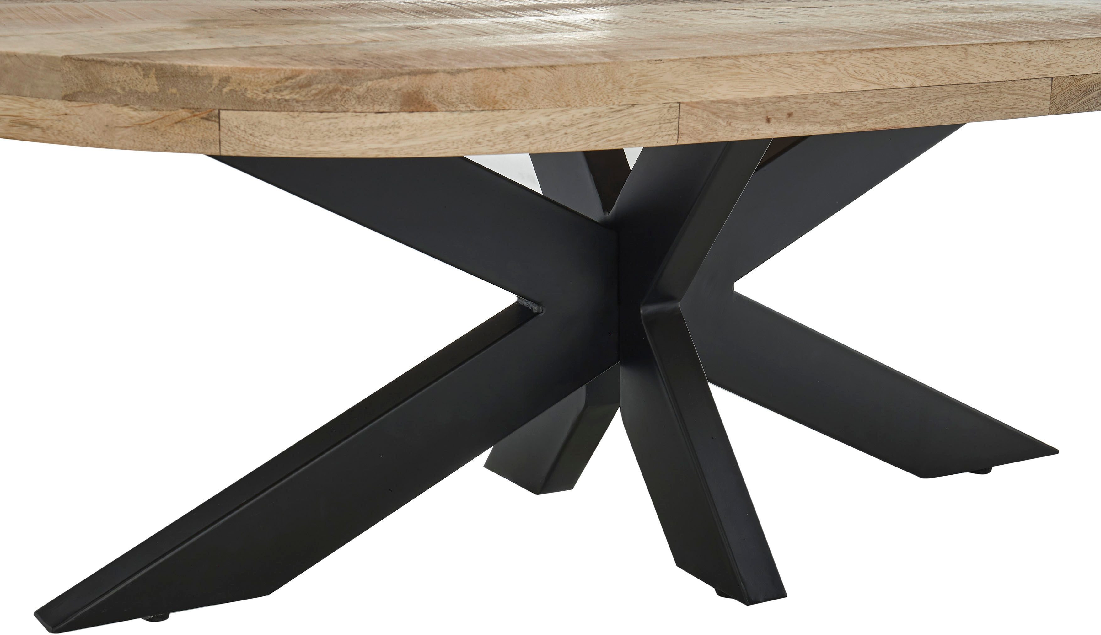 Stolkom Salontafel Mumbai Massief mango hout, tafel met ovale tafelblad