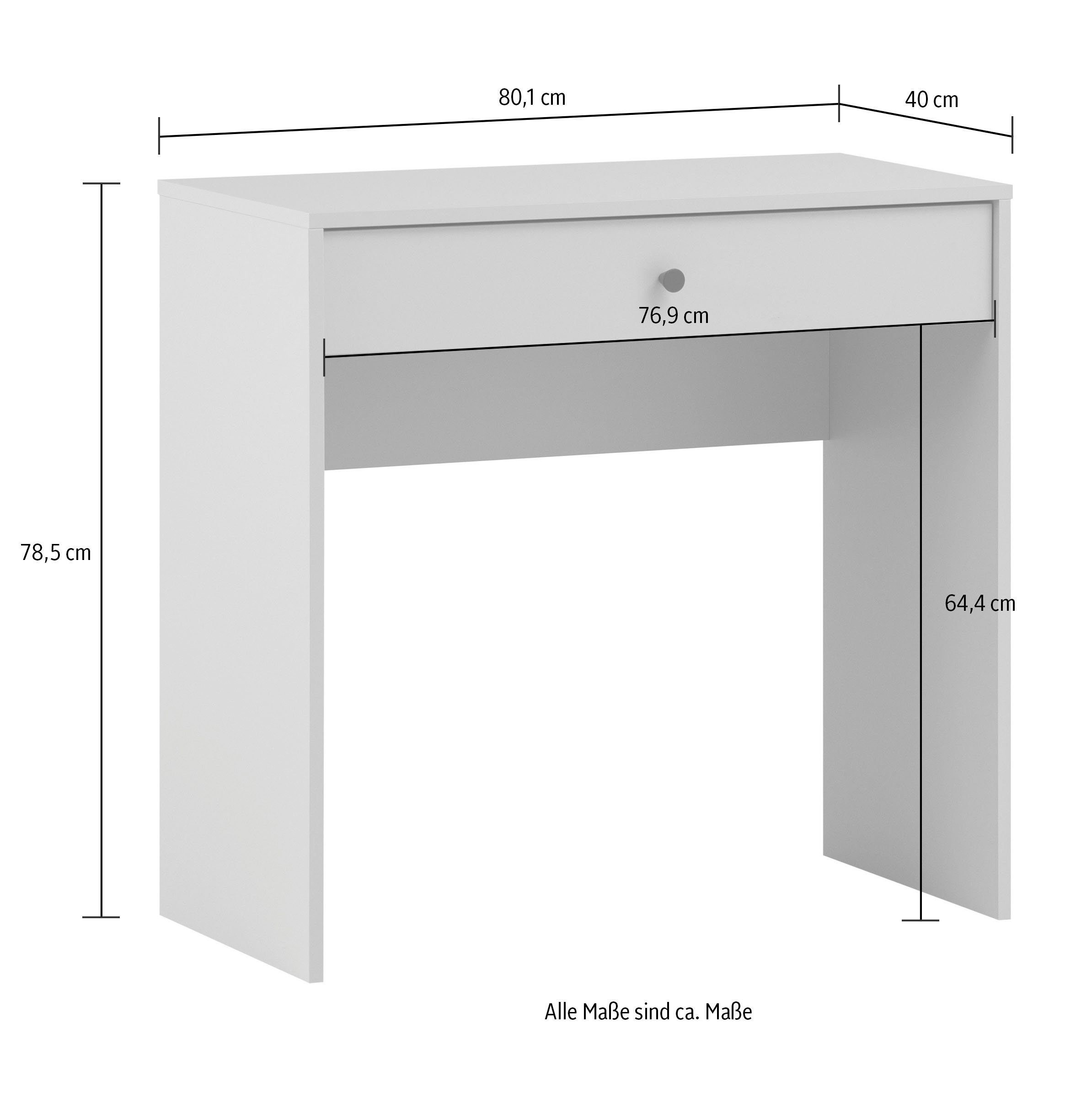 Schildmeyer Make-uptafel Smash, breedte 80 cm, laptoptafel, sidetable Lade met uittrekbegrenzing en hoogwaardig metalen beslag