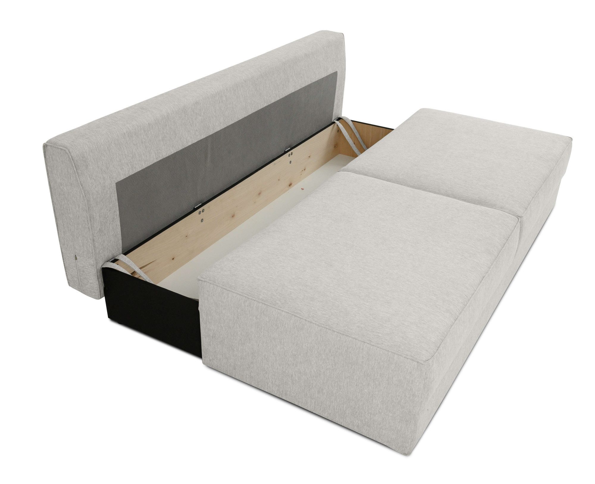 INOSIGN Slaapbank Simonton 3-zits, Breedte 202 cm Ligoppervlak 202x146 cm, incl. bedlade, zachte structuurstof