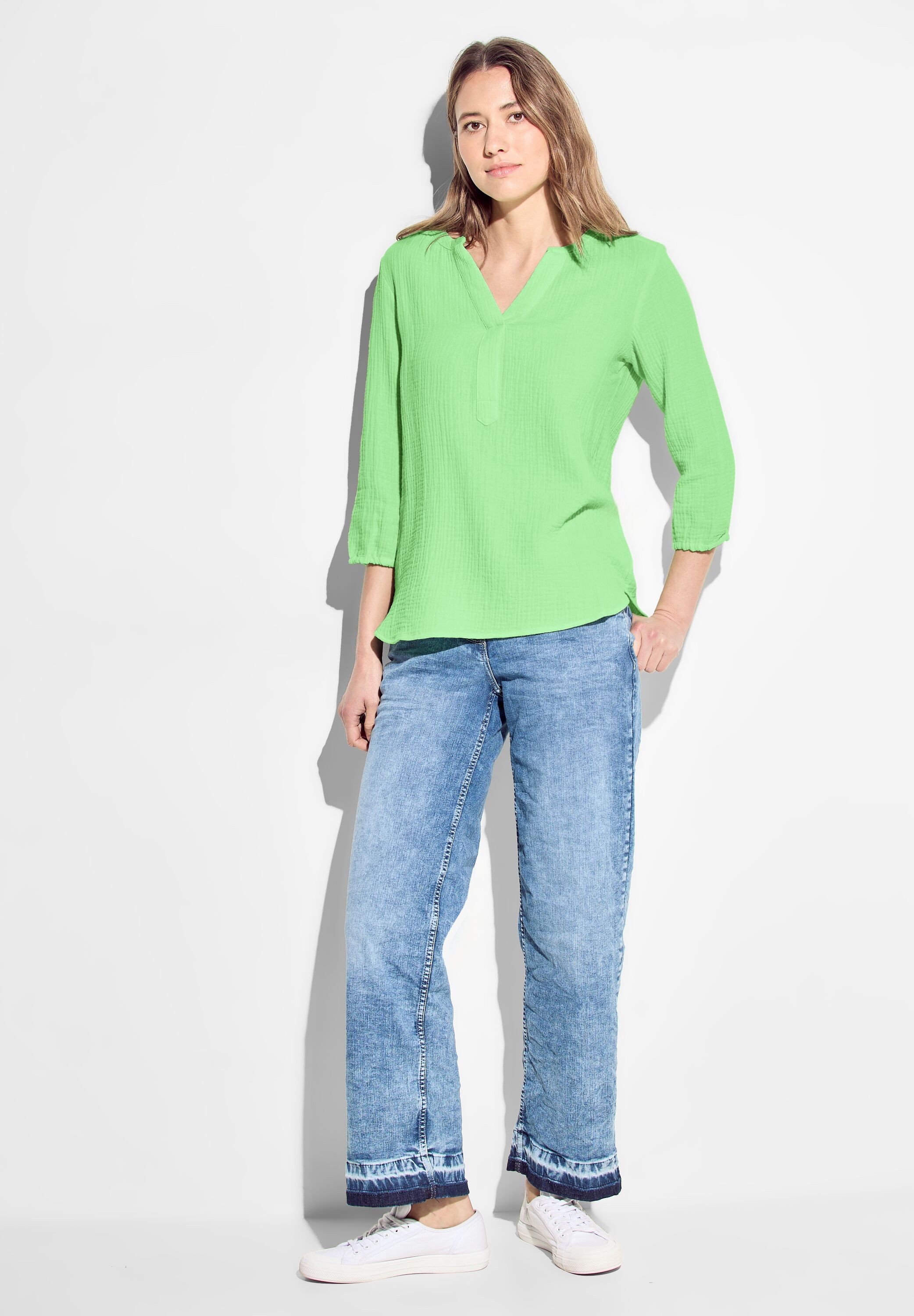 Cecil Gekreukte blouse in krinkel-look