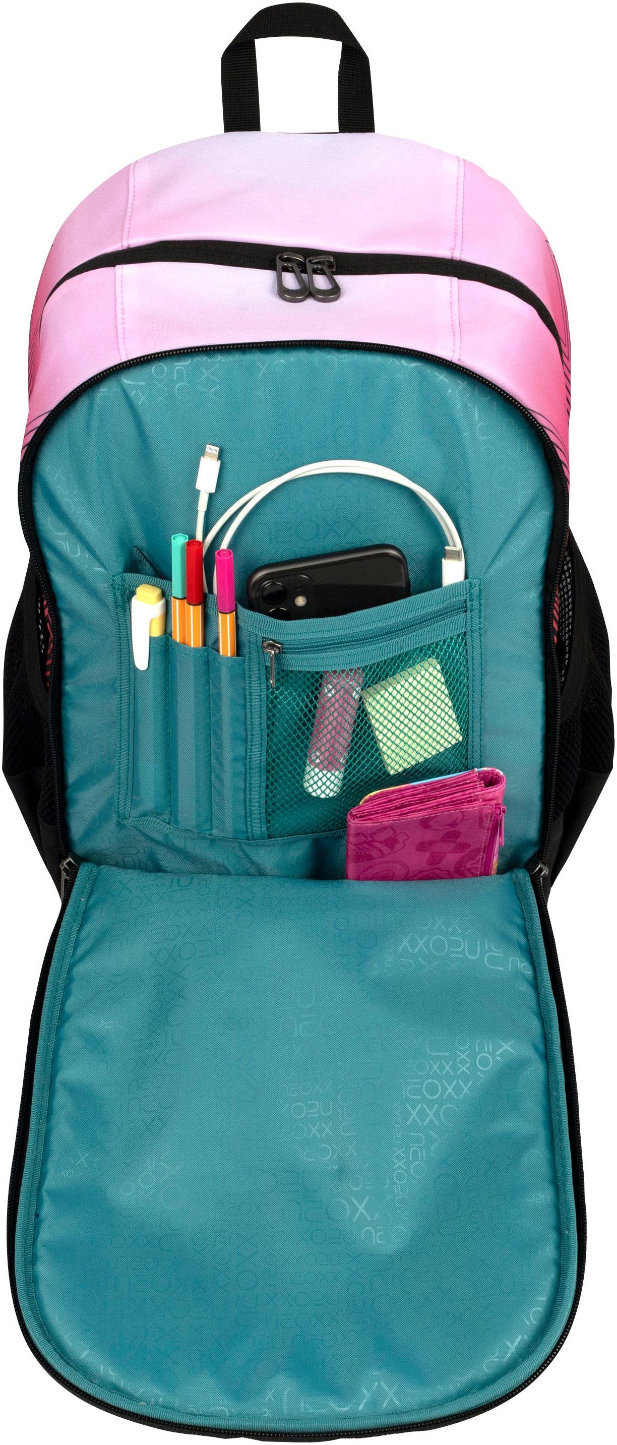 neoxx Schoolrugzak Flow, Sweet like Sunset gedeeltelijk van gerecycled materiaal