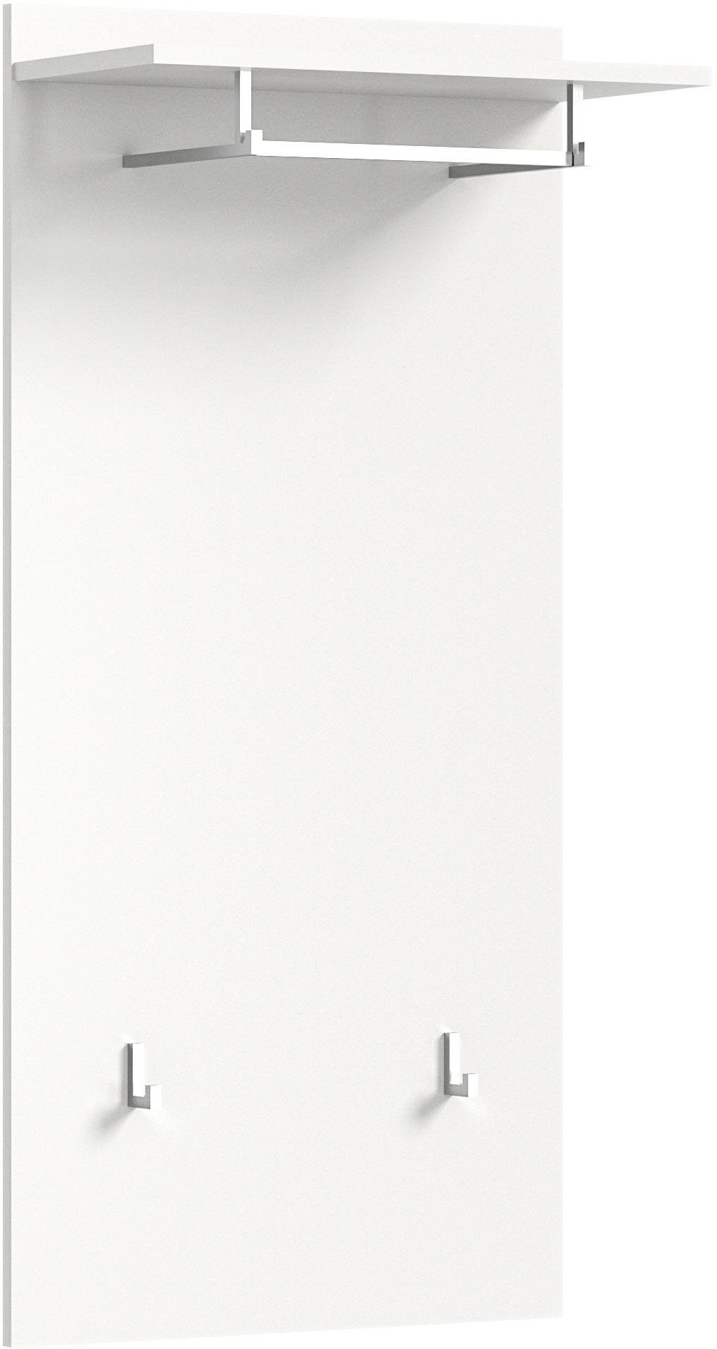 INOSIGN Kapstokpaneel Valge, Hoogte 114 cm, 1 Plank, 2 Haken, 1 Kledingstang (1 stuk)