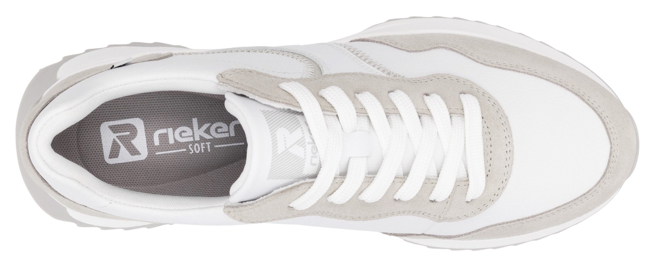 RIEKER Sport Sneakers met sleehak , veterschoen, lage schoen, vrijetijdsschoen met contrastdetails