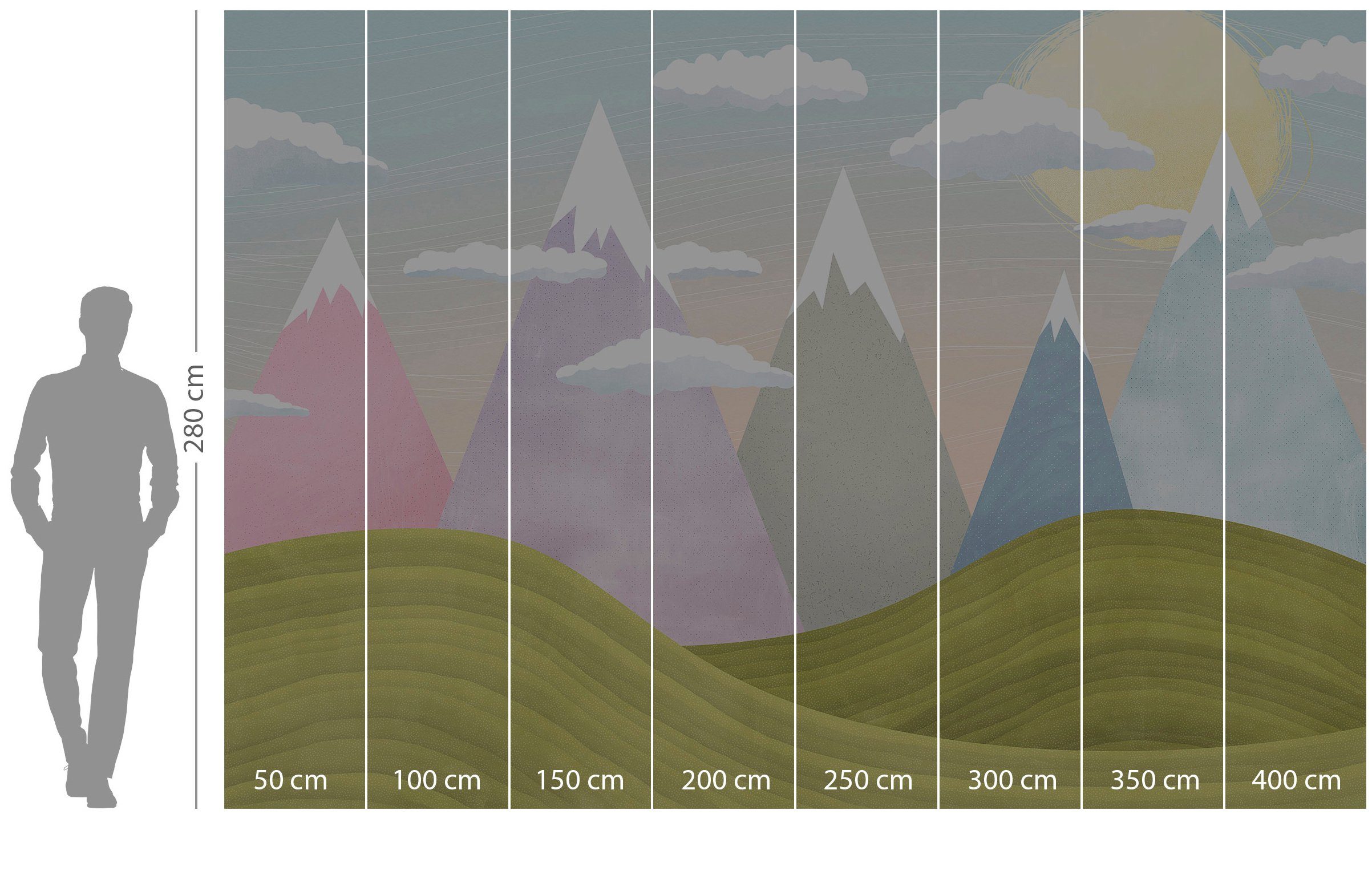Komar Vliesbehang Digitale print vlies - Hilltops - Afmeting 400 x 280 cm