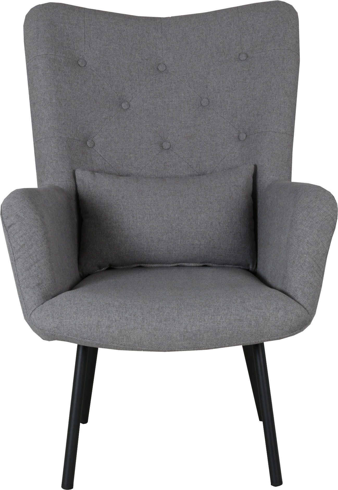 Home affaire Oorfauteuil ALVIER, relaxstoel, fauteuil met poef, hoge rugstoel