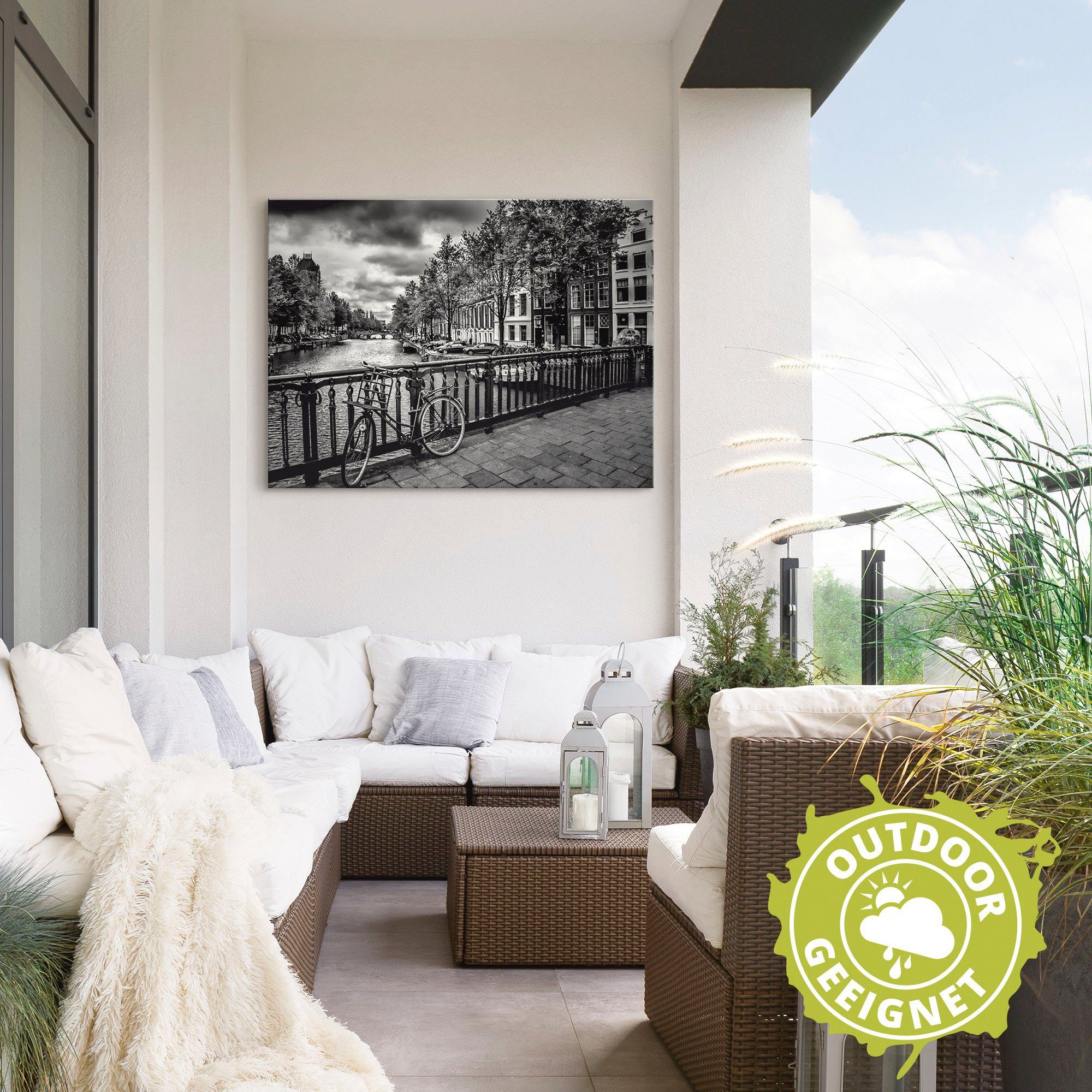 Artland Aluminium dibond print Amsterdam Keizergracht I geschikt voor binnen en buiten, buitenafbeelding