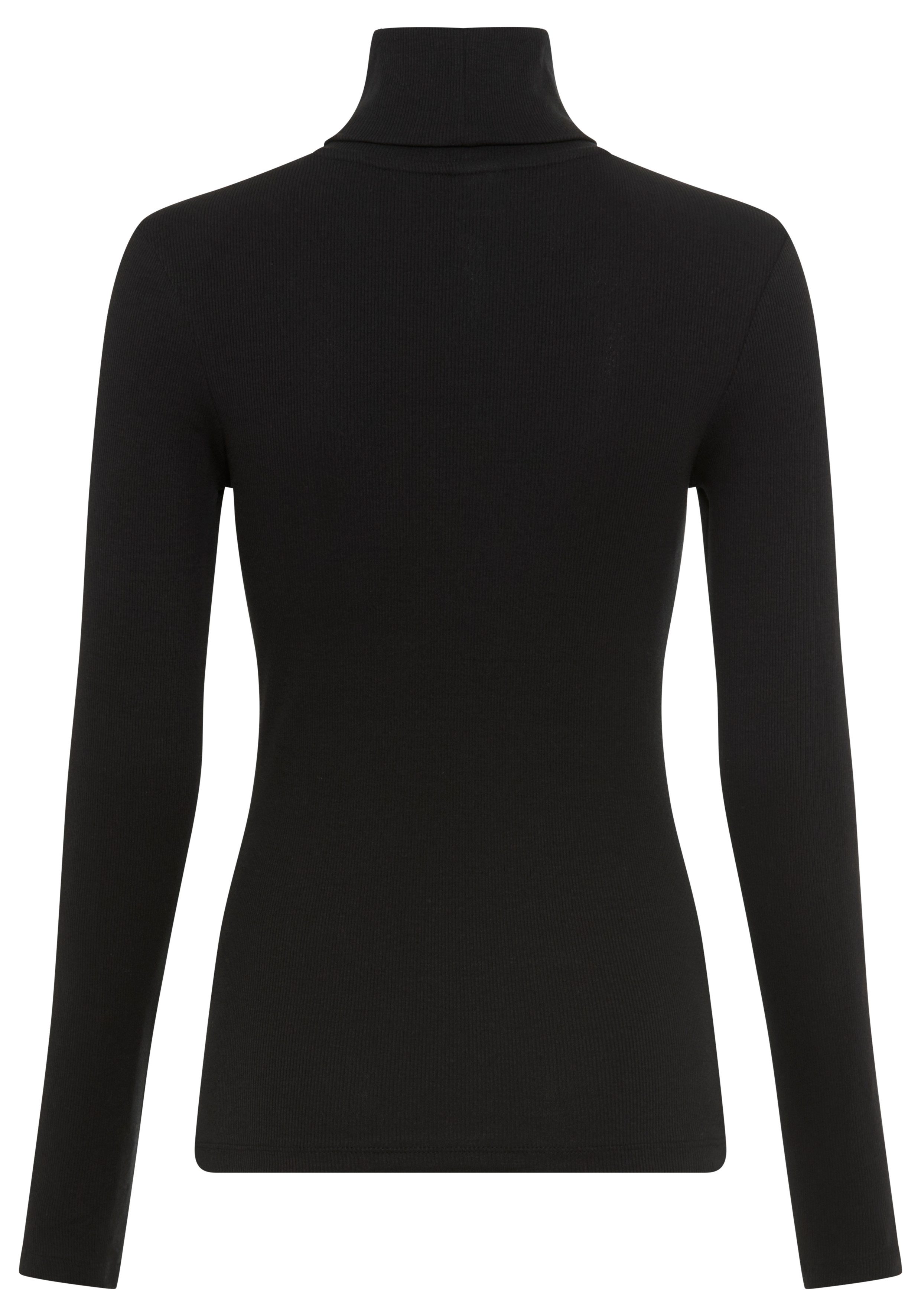 AJC Shirt met lange mouwen zeer figuurvolgend, rolkragen, basic-stijl