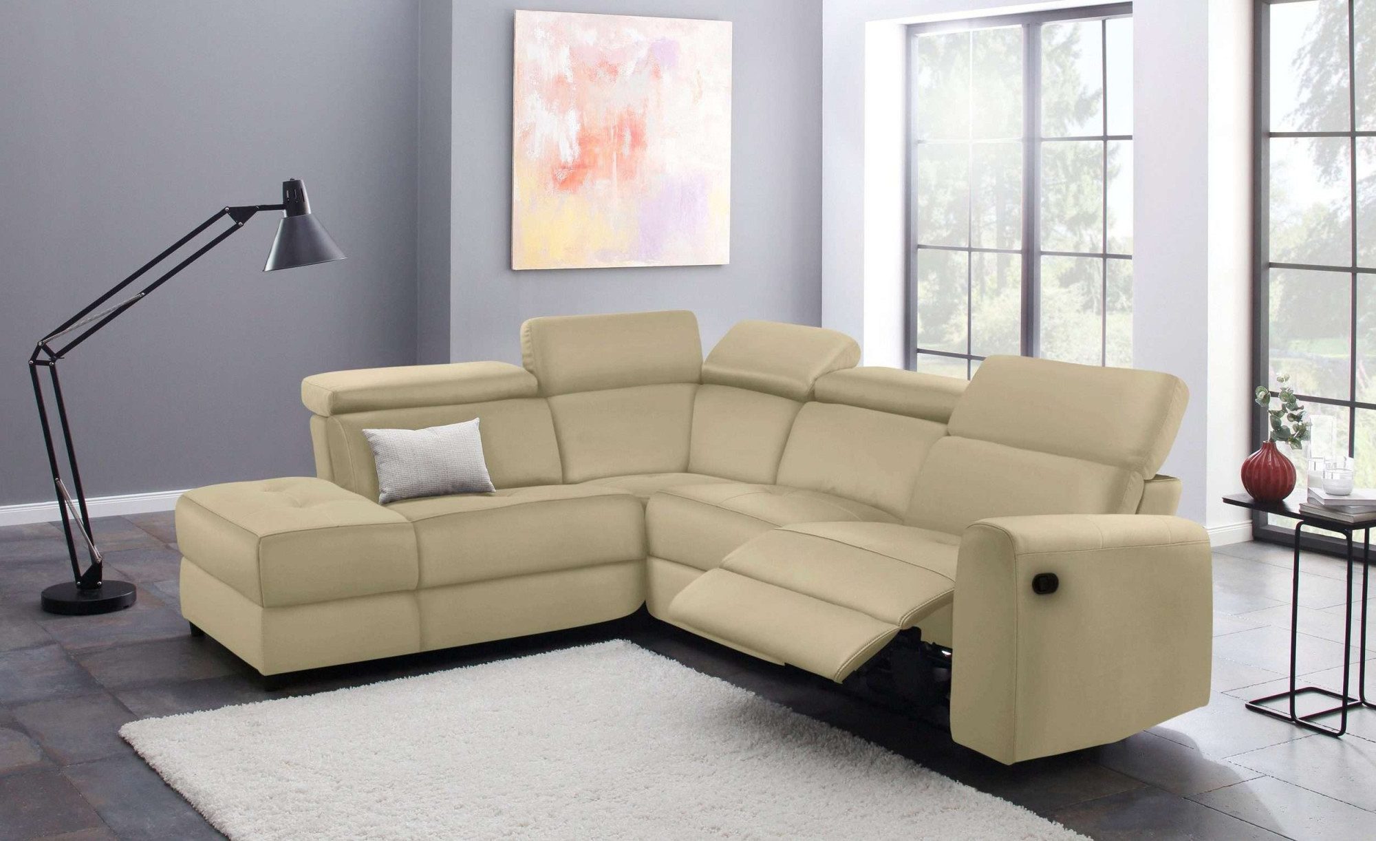 Home affaire Hoekbank Sentrano, L-vorm, 273 cm, man. of electr. relaxfunctie en usb/kopverstelling