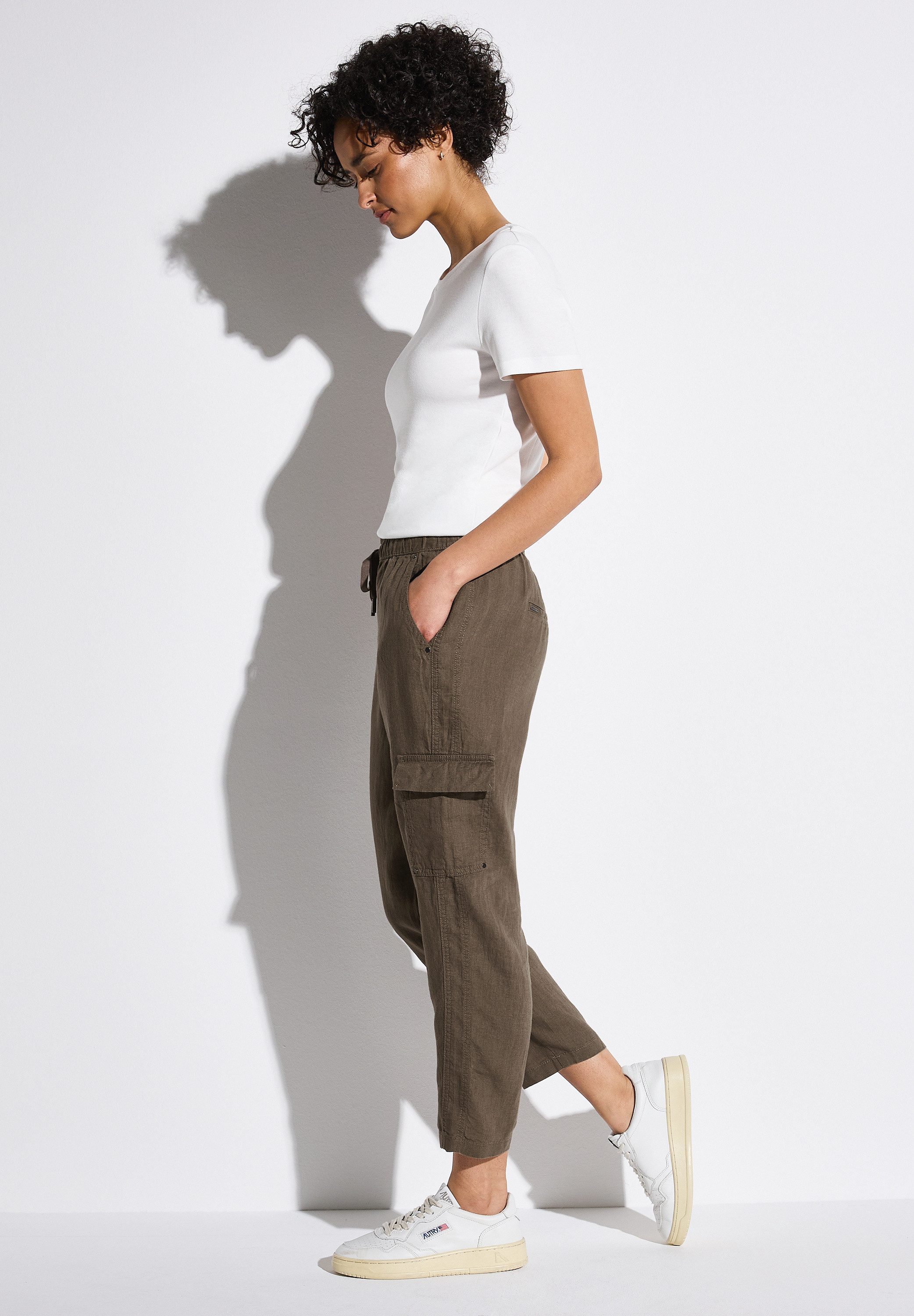STREET ONE Linnen broek Style Bonny in cargo-look