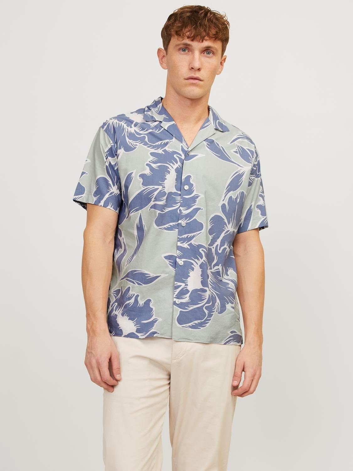 JACK & JONES PREMIUM regular fit overhemd JPRBLAPALMA met all over print green tint