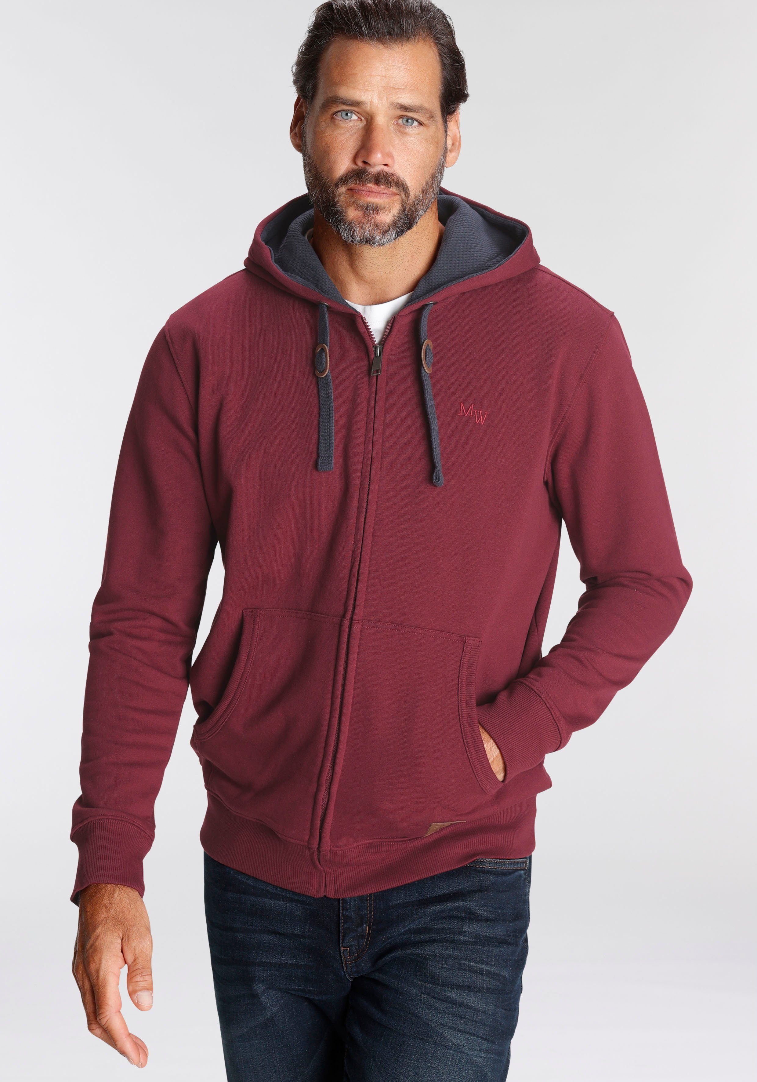 Man's World Capuchonsweatvest met contrastkleurige voering