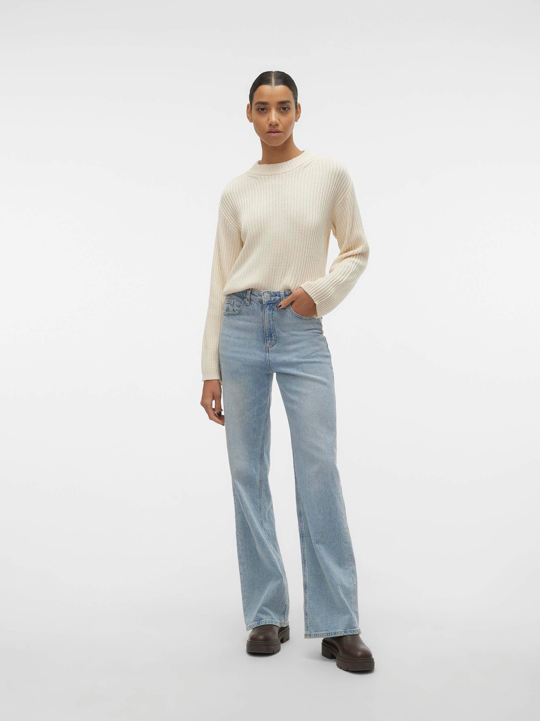 Vero Moda Trui met ronde hals VMHILDE LS O-NECK SHORT PULLOVER NOOS