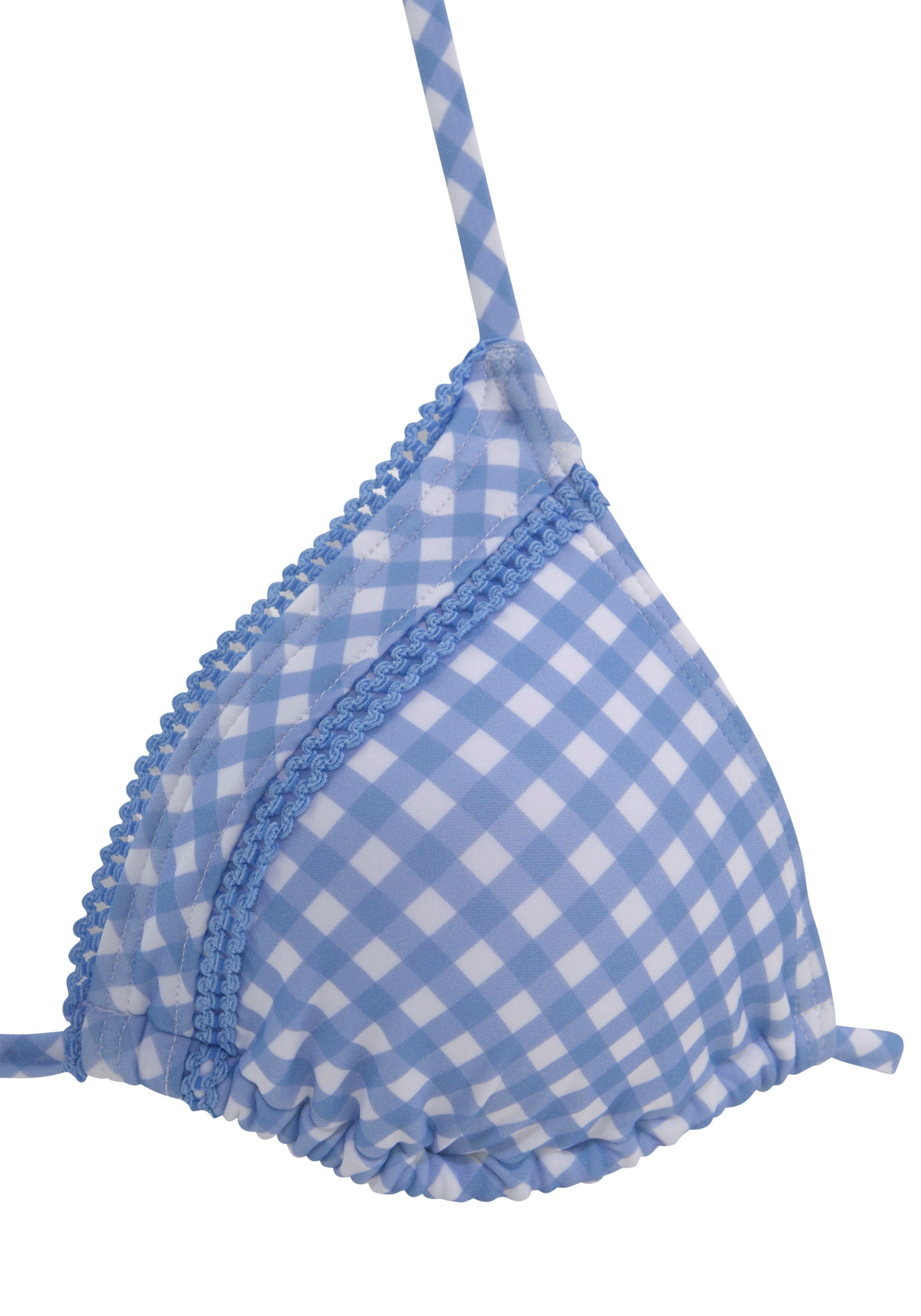 Buffalo Triangel-bikinitop Geruit met sierrand