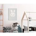 reinders! artprint slim frame white 50x70 sleeping bunny blauw